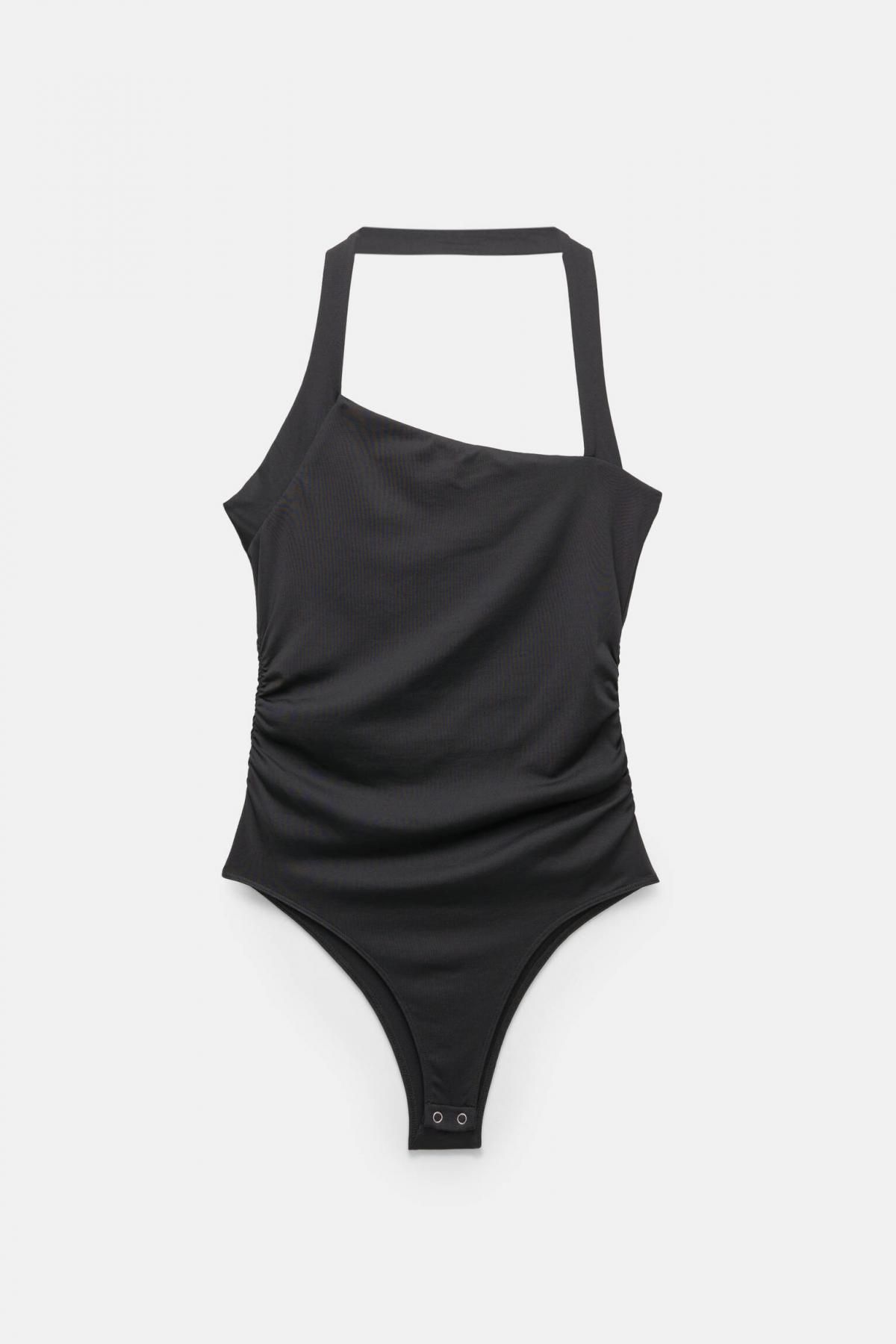 풀앤베어 모던 비대칭 폴리아미드 바디수트 7150/385 BLACK - 메인 이미지