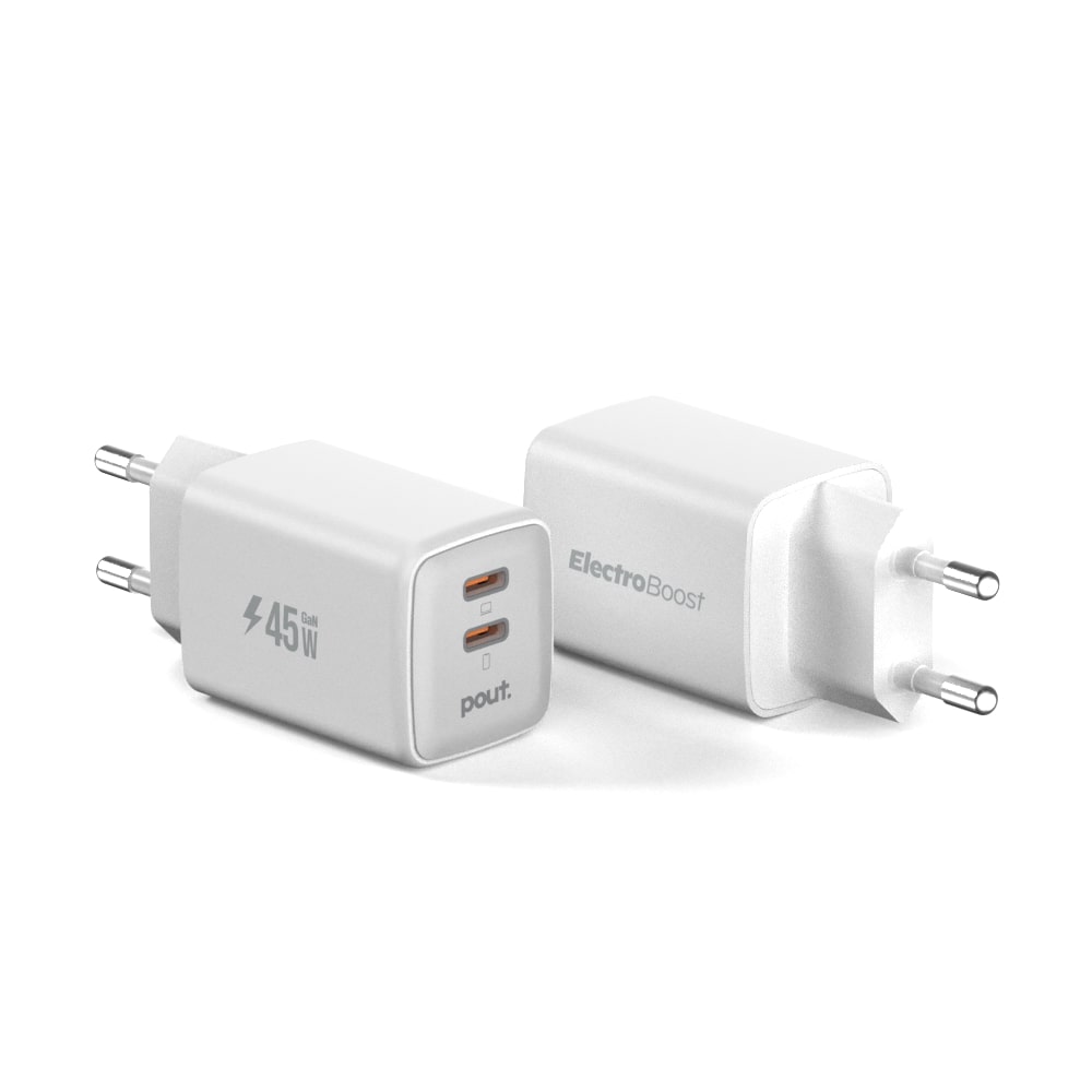 파우트 45W PD 3.0 PPS GaN 초고속 멀티 충전기 어댑터 화이트 - 상세 이미지 3
