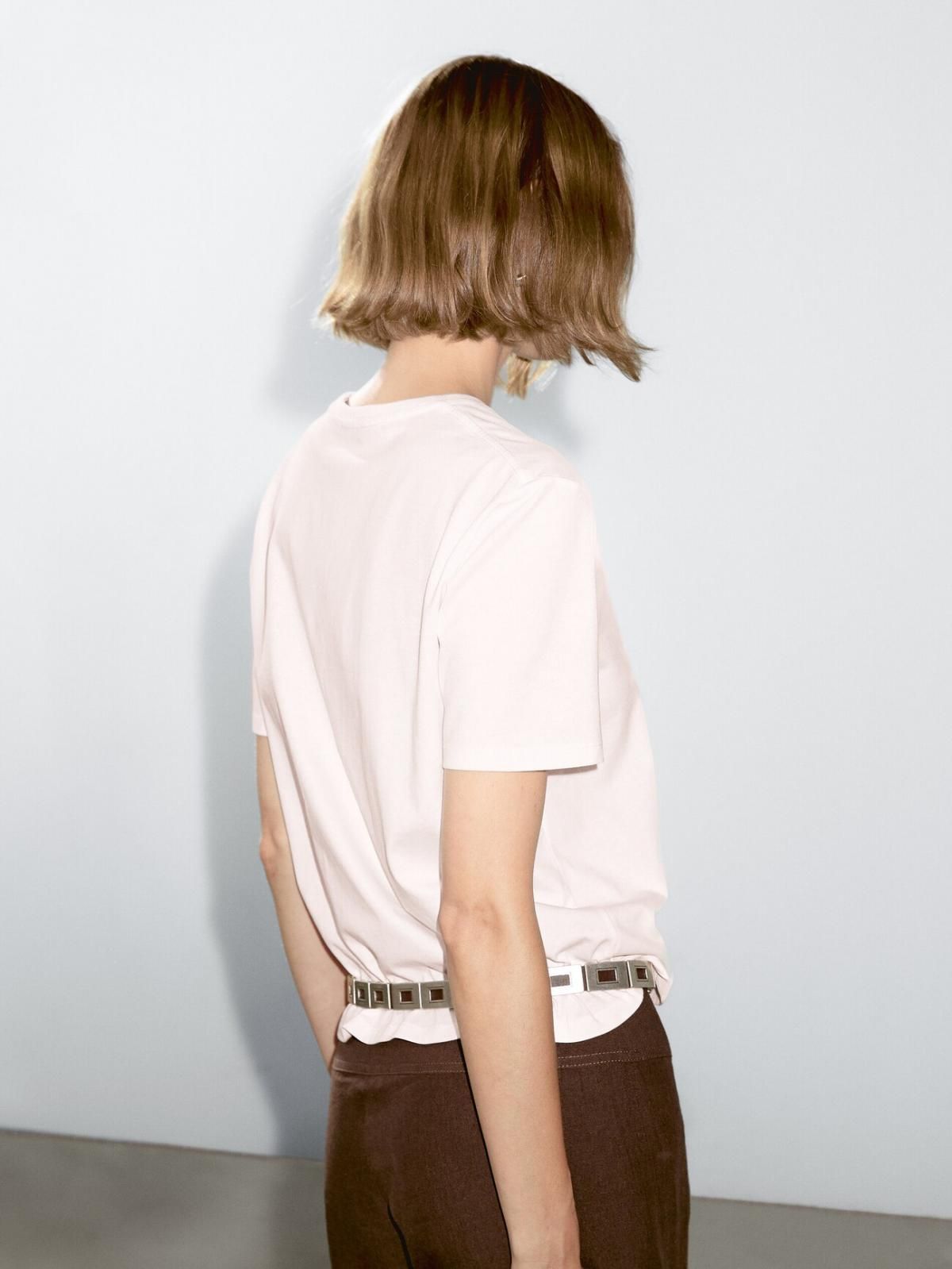 마시모두띠 베이직 박시핏 100 코튼 반팔 티셔츠 6802/206 PASTEL PINK - 상세 이미지 5