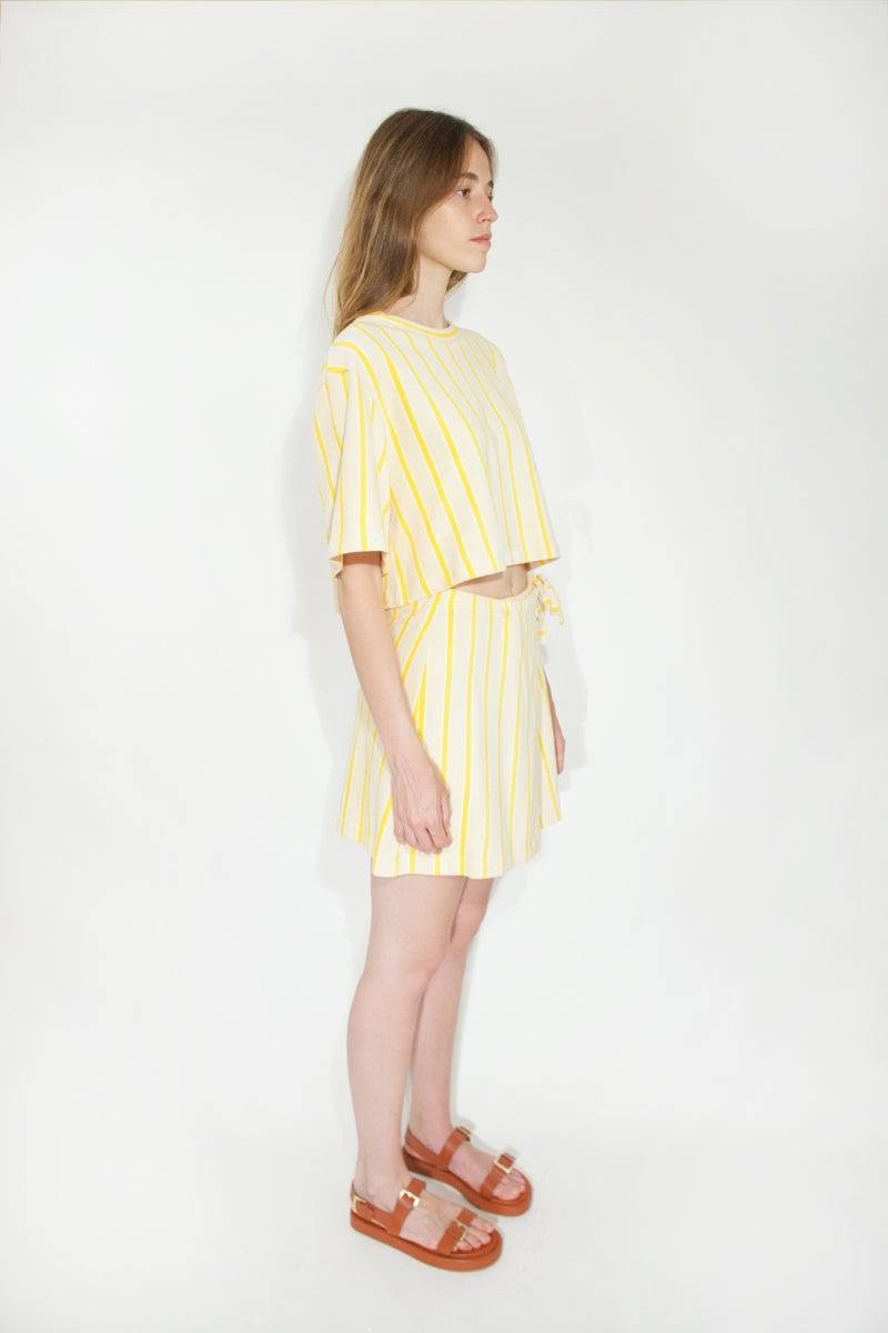 타이니코튼 스트라이프 크롭 반팔 티셔츠 SS25-746103 ONE COLOR - 상세 이미지 5