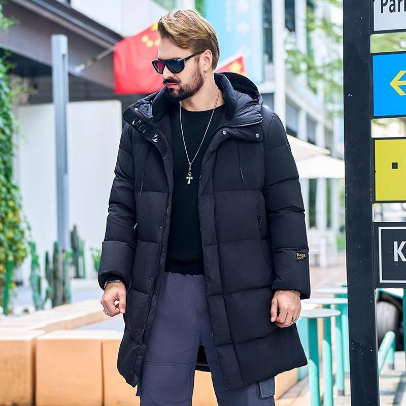 200kg 특급 오버 빅사이즈 롱패딩 바람막이 점퍼 오버핏 남성 울자켓 방온 오리털파커 - 상품 이미지