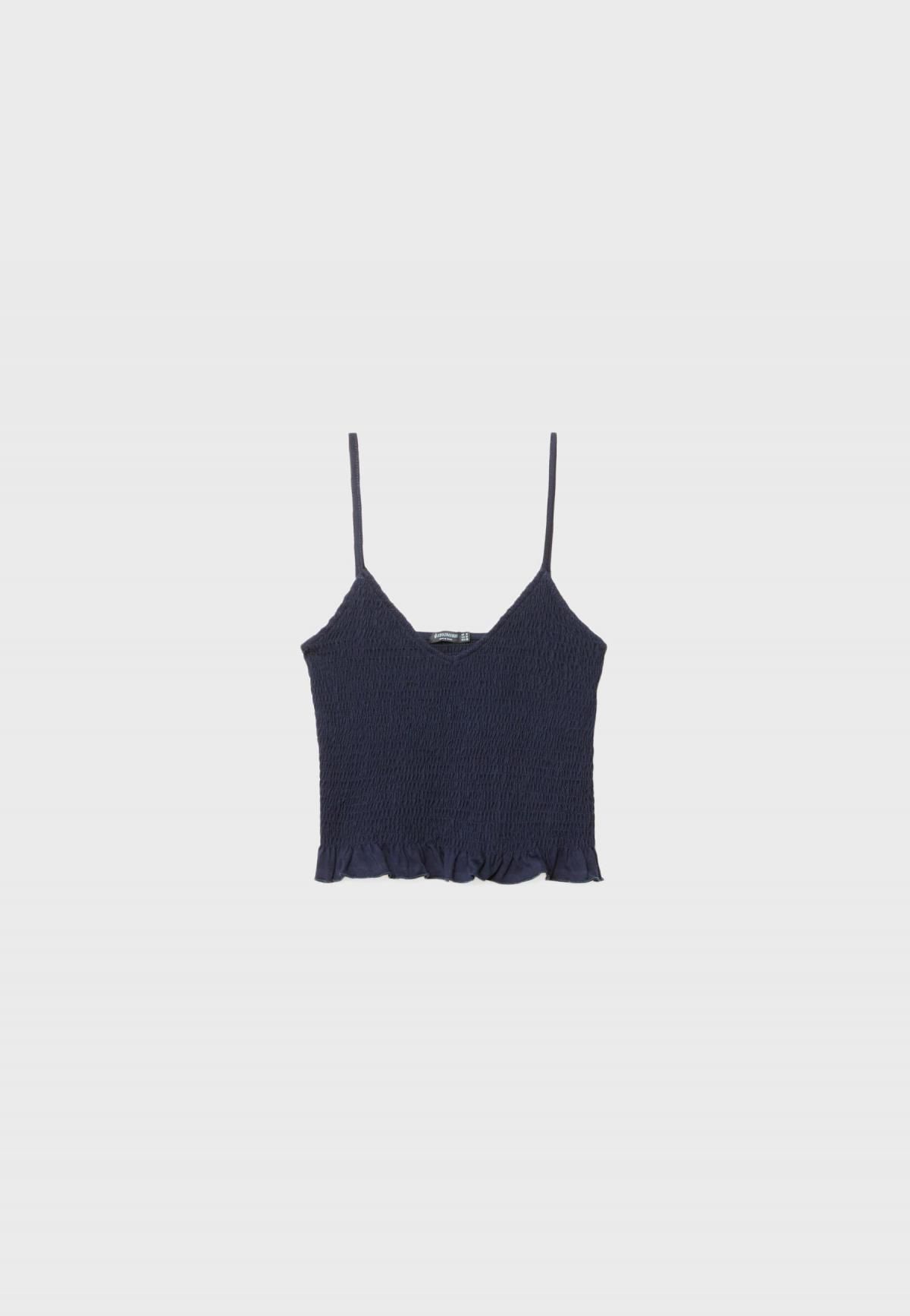 스트라디바리우스 슬림핏 스트레치 스트랩 민소매 탑 6501/410 NAVY BLUE - 메인 이미지