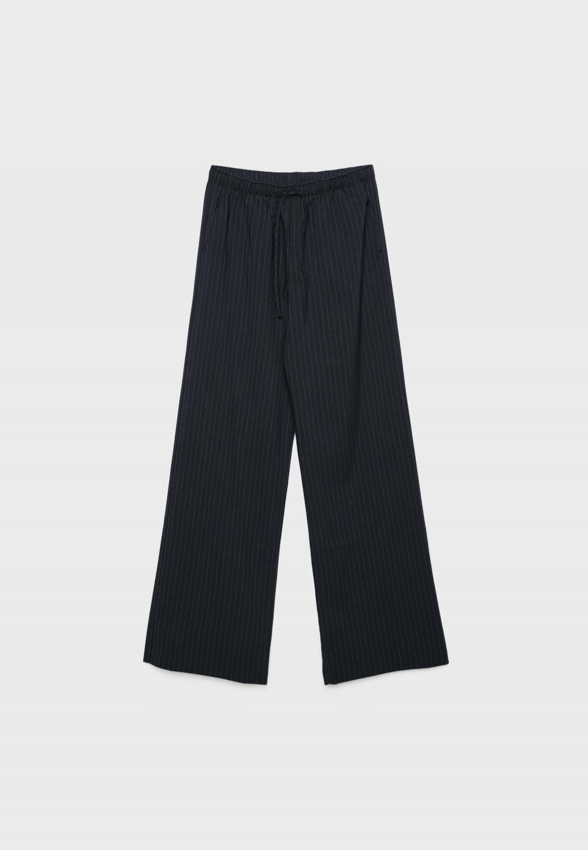 스트라디바리우스 와이드 스트라이프 플루이드 팬츠 1235/580 NAVY BLUE - 상세 이미지 3