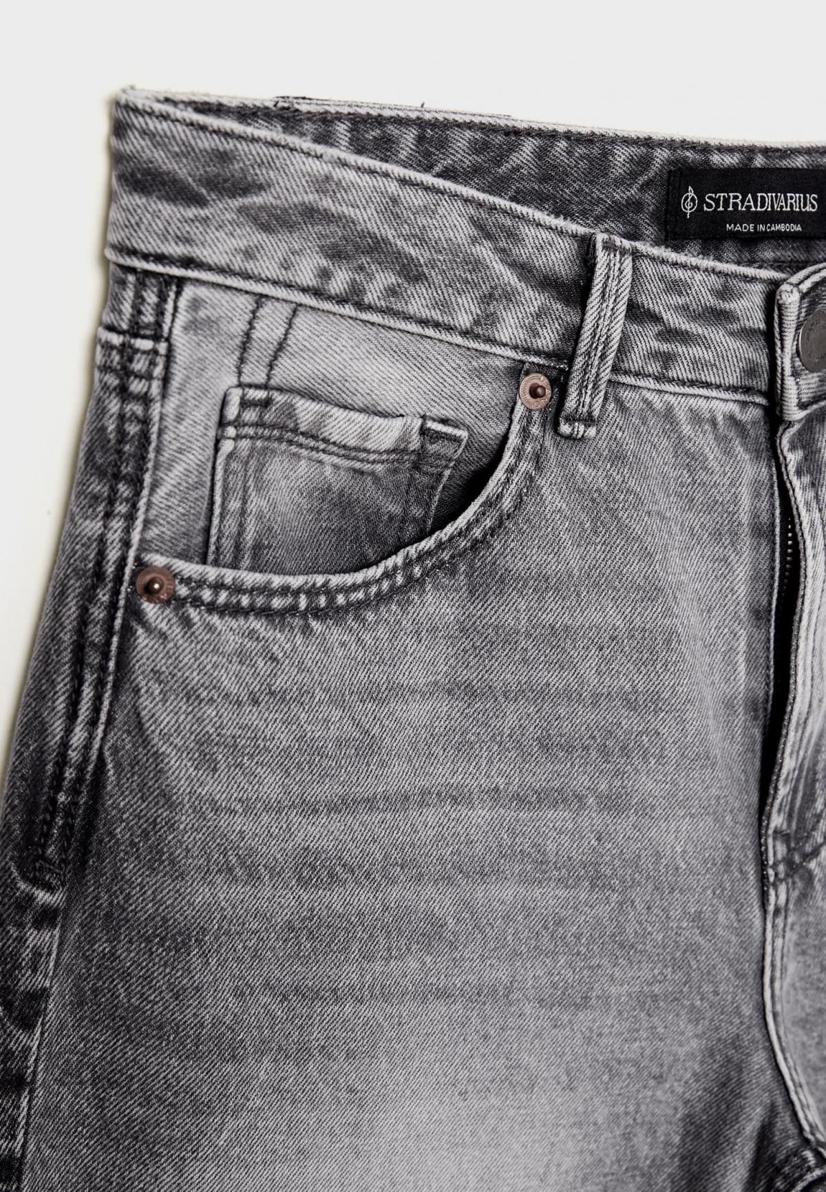 스트라디바리우스 빈티지 하이라이즈 와이드핏 청바지 4891/885 DARK GREY DENIM WASH - 상세 이미지 2