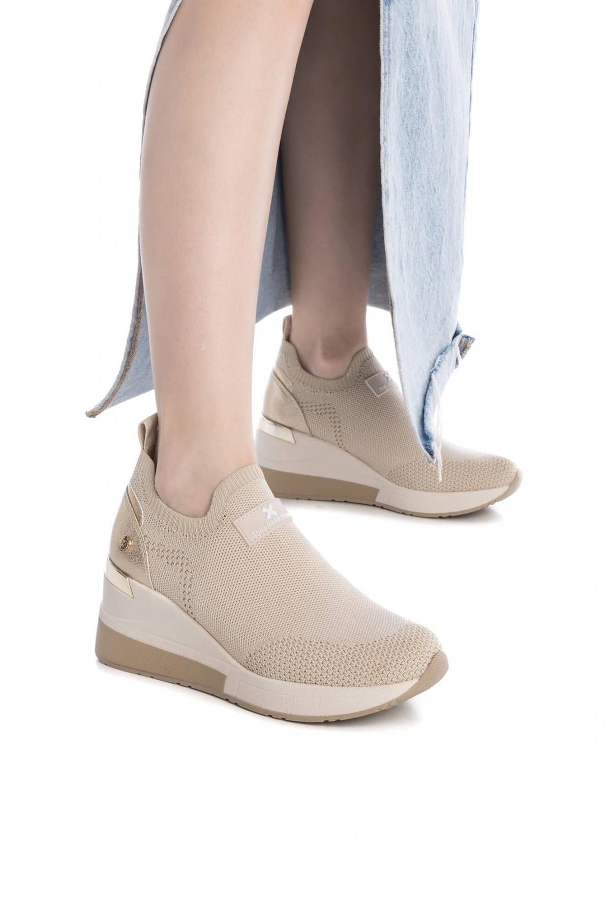 엑스티아이 플랫폼 텍스처 니트 여성 웨지 스니커즈 1529537 BEIGE - 상세 이미지 5