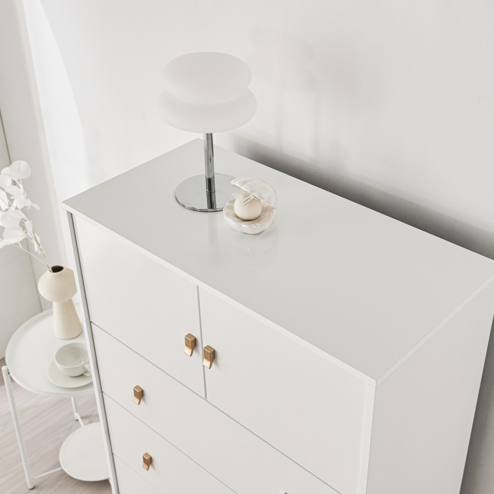 차차 800서랍장 속깊은 드레스룸 옷 서랍장 높은 800x400x1238mm, 5단, 올화이트 - 상세 이미지 3