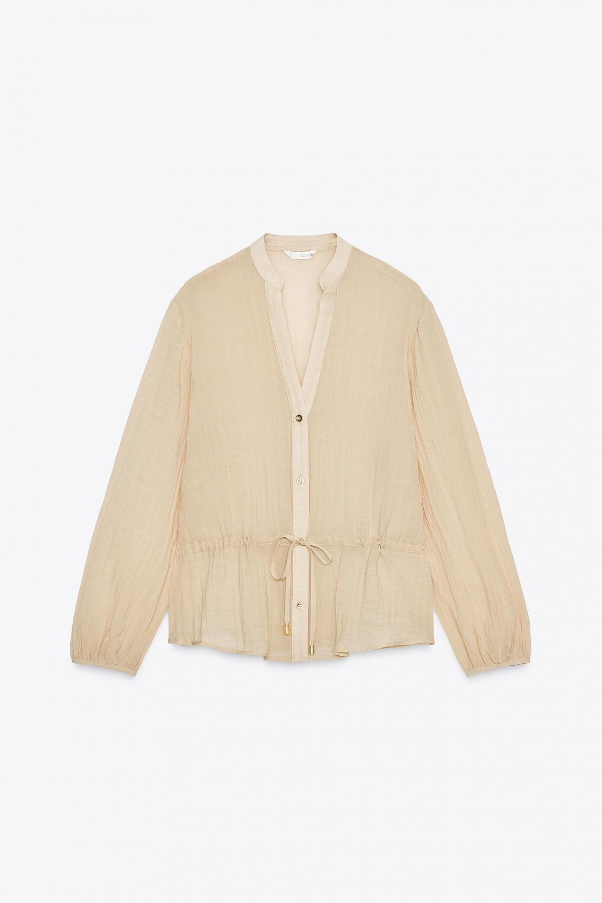 자라 시어 크리즈 테크니컬 웨이스트 셔츠 3897/106 LIGHT BEIGE - 메인 이미지