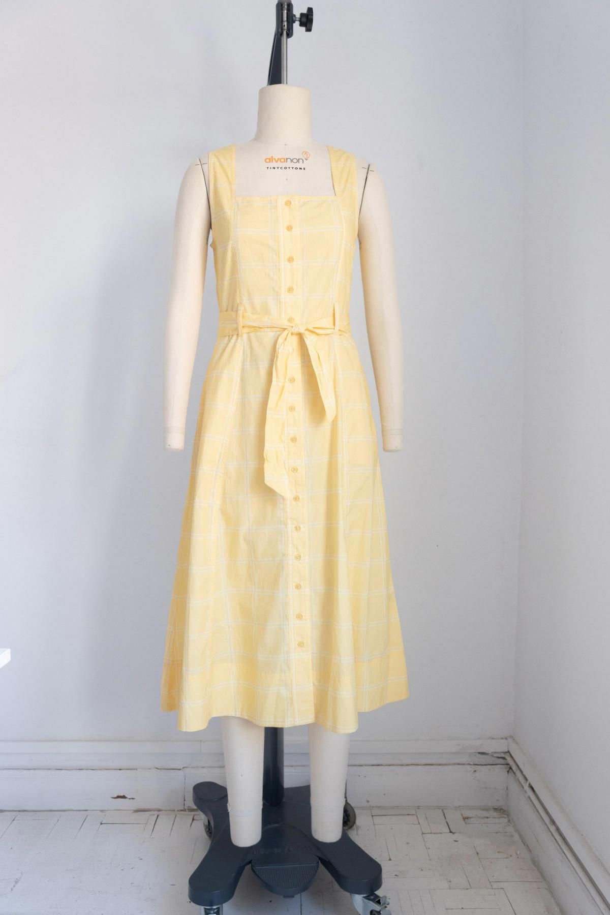 타이니코튼 체크패턴 버튼 스트랩 미디 원피스 SS25-625N03 ONE COLOR - 상세 이미지 3