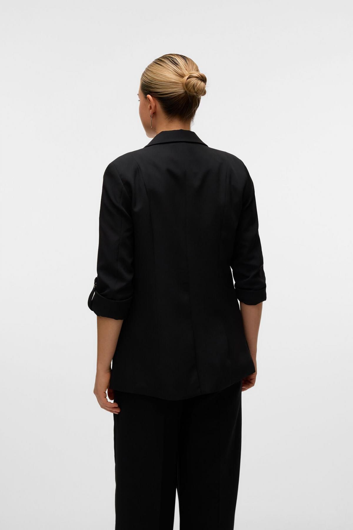 베로모다 테일러드 오버핏 블랙 블레이저 골드버튼 7930185 NEGRO - 상세 이미지 5