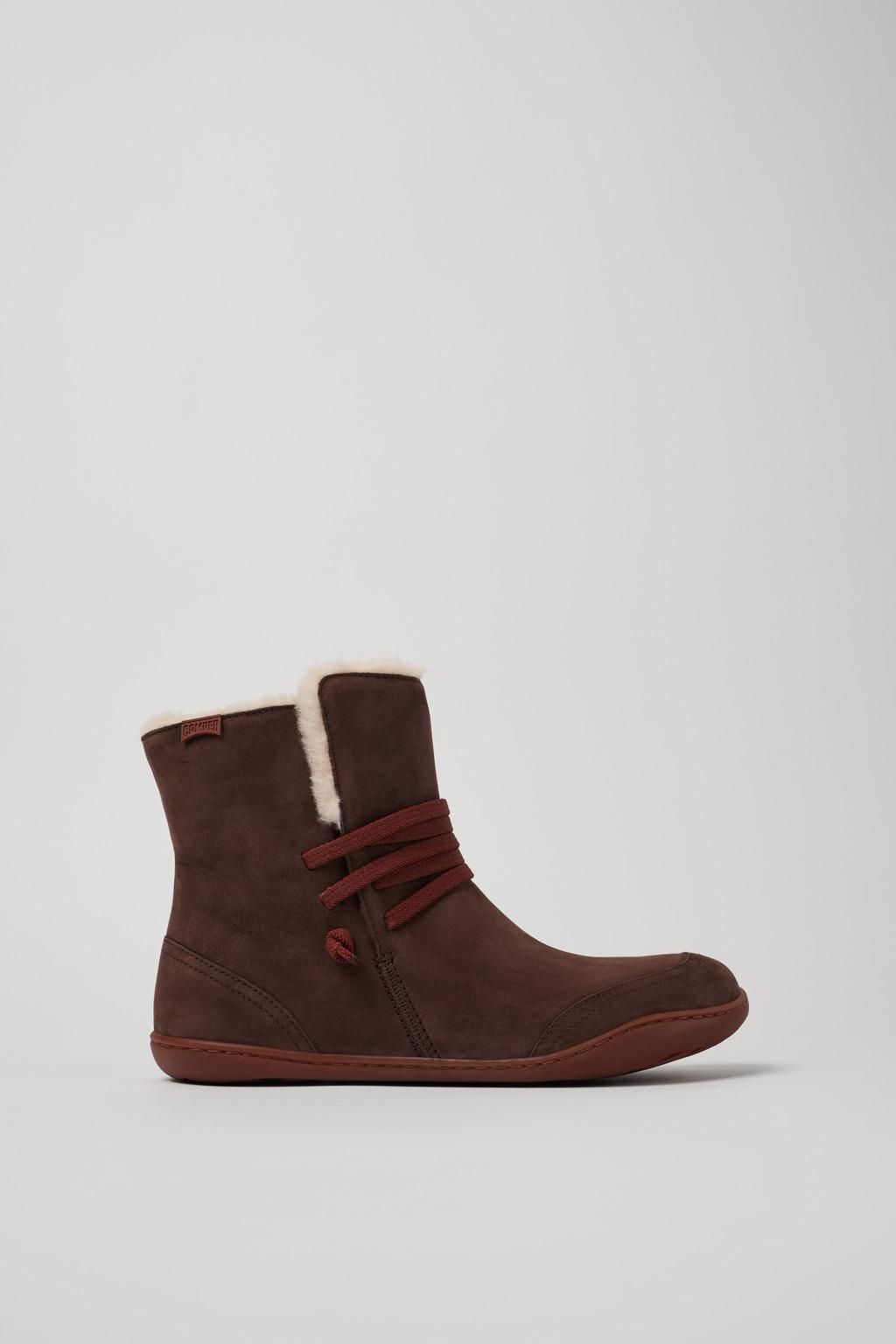 캠퍼 친환경 브라운 누벅 앵클부츠 K400505-016 BROWN - 상품 이미지