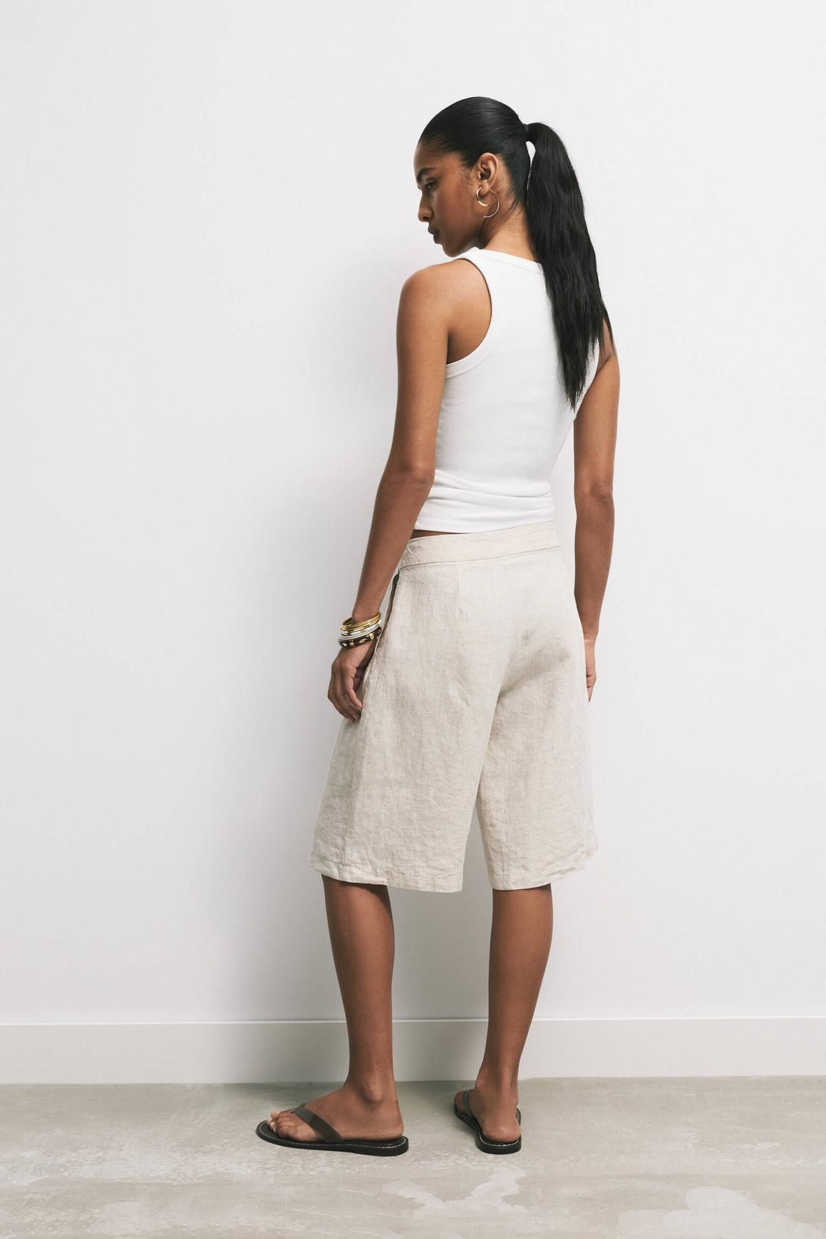 풀앤베어 내추럴 린넨 버뮤다 팬츠 7696/317 TAN - 상세 이미지 4