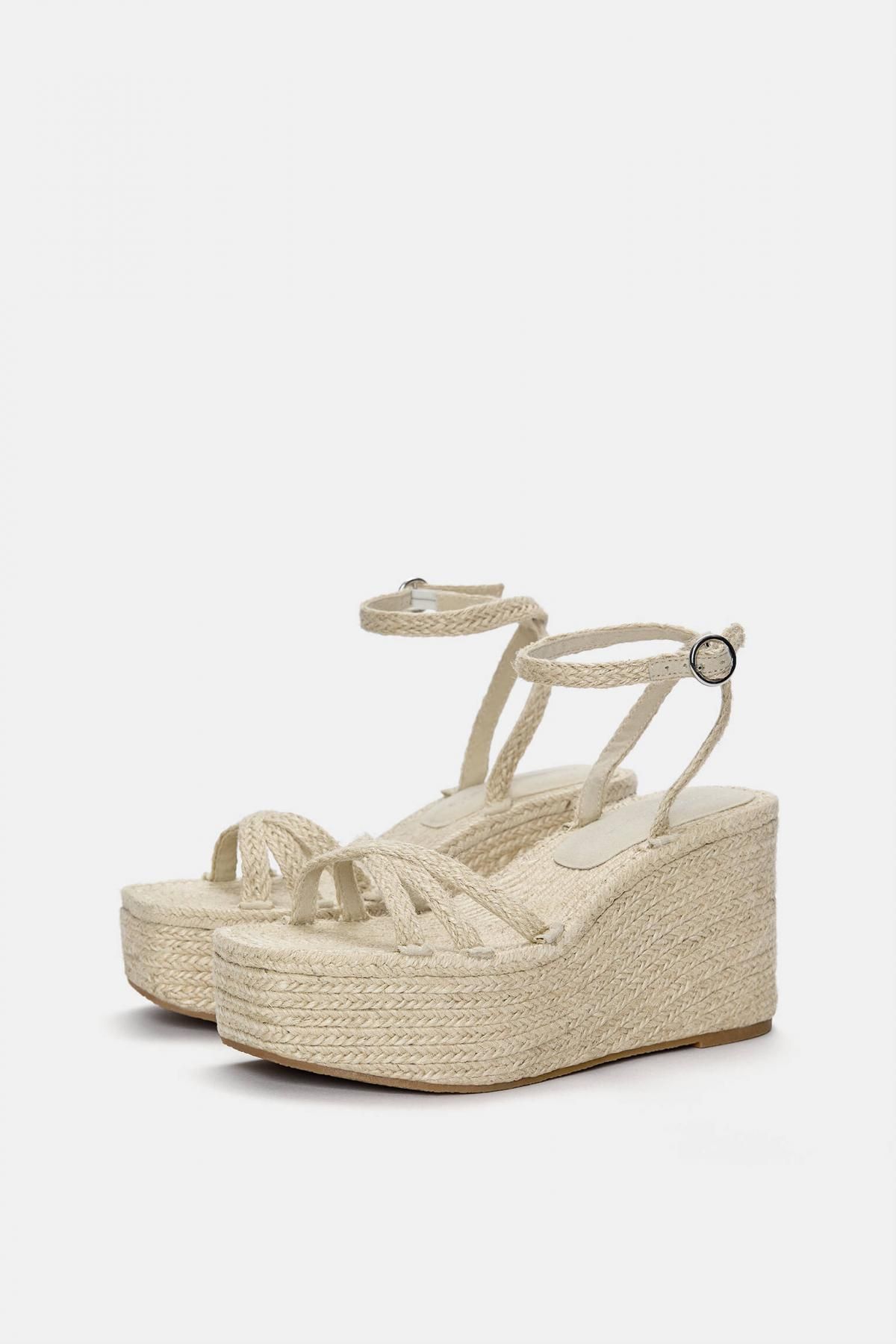 풀앤베어 내추럴 에스파드리유 웨지샌들 베이지 스트랩 플랫폼 1801/640 BEIGE - 상세 이미지 3
