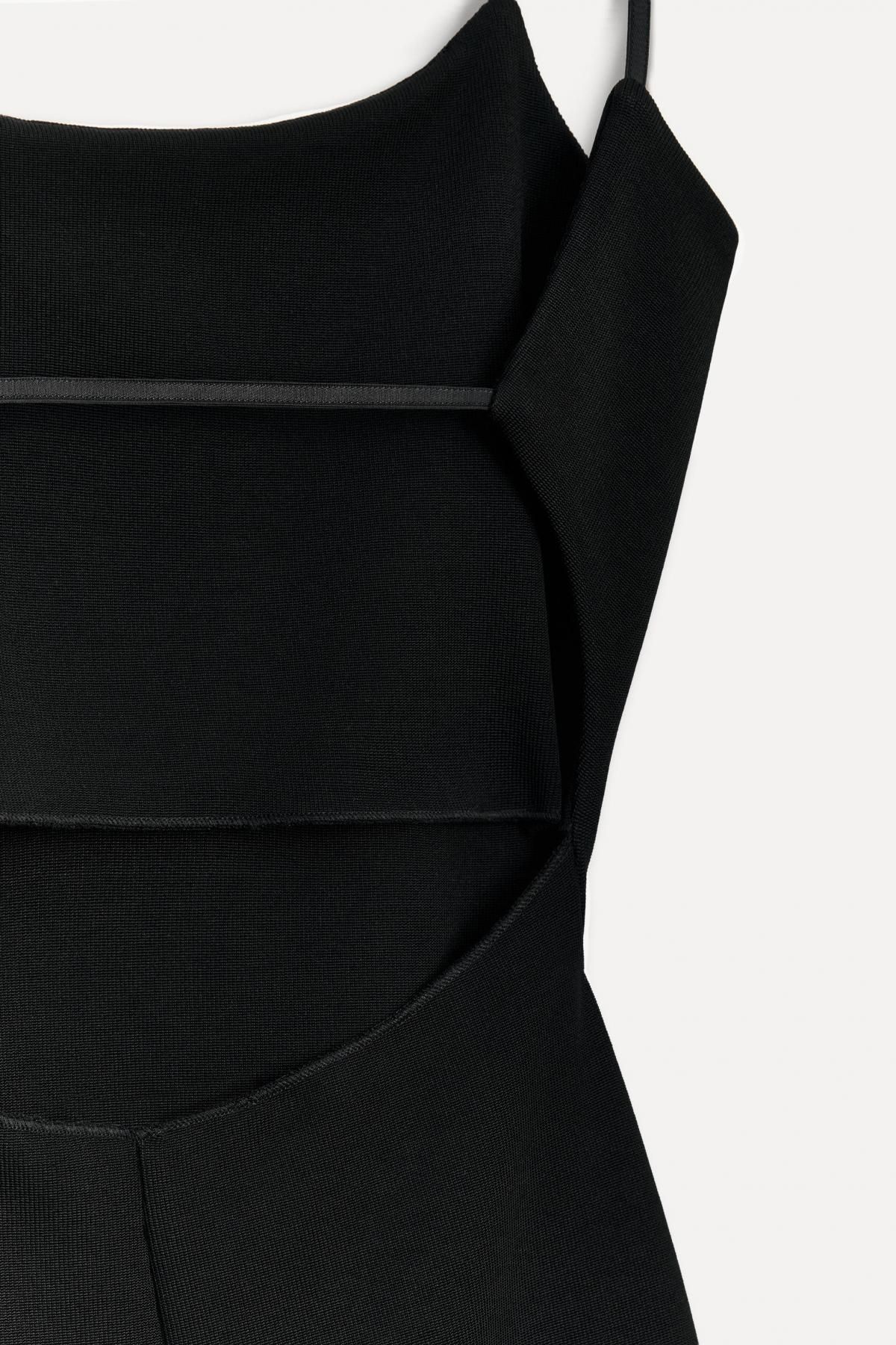 자라 클래식 슬림핏 스트랩 미디 원피스 3644/997 BLACK - 상세 이미지 5