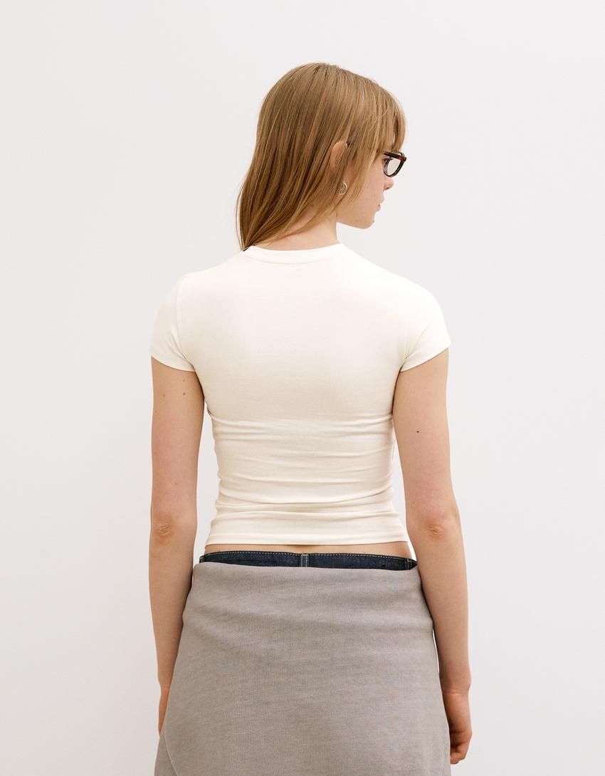 버쉬카 프린트 라운드넥 반팔 티셔츠 2686/808 OFF WHITE - 상세 이미지 3
