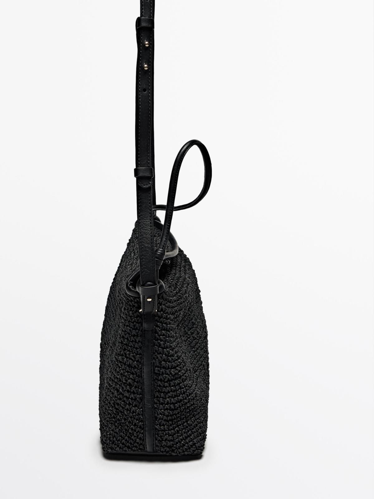 마시모두띠 브레이드 페이퍼 블랙 사첼백 6929/644 BLACK - 상세 이미지 3