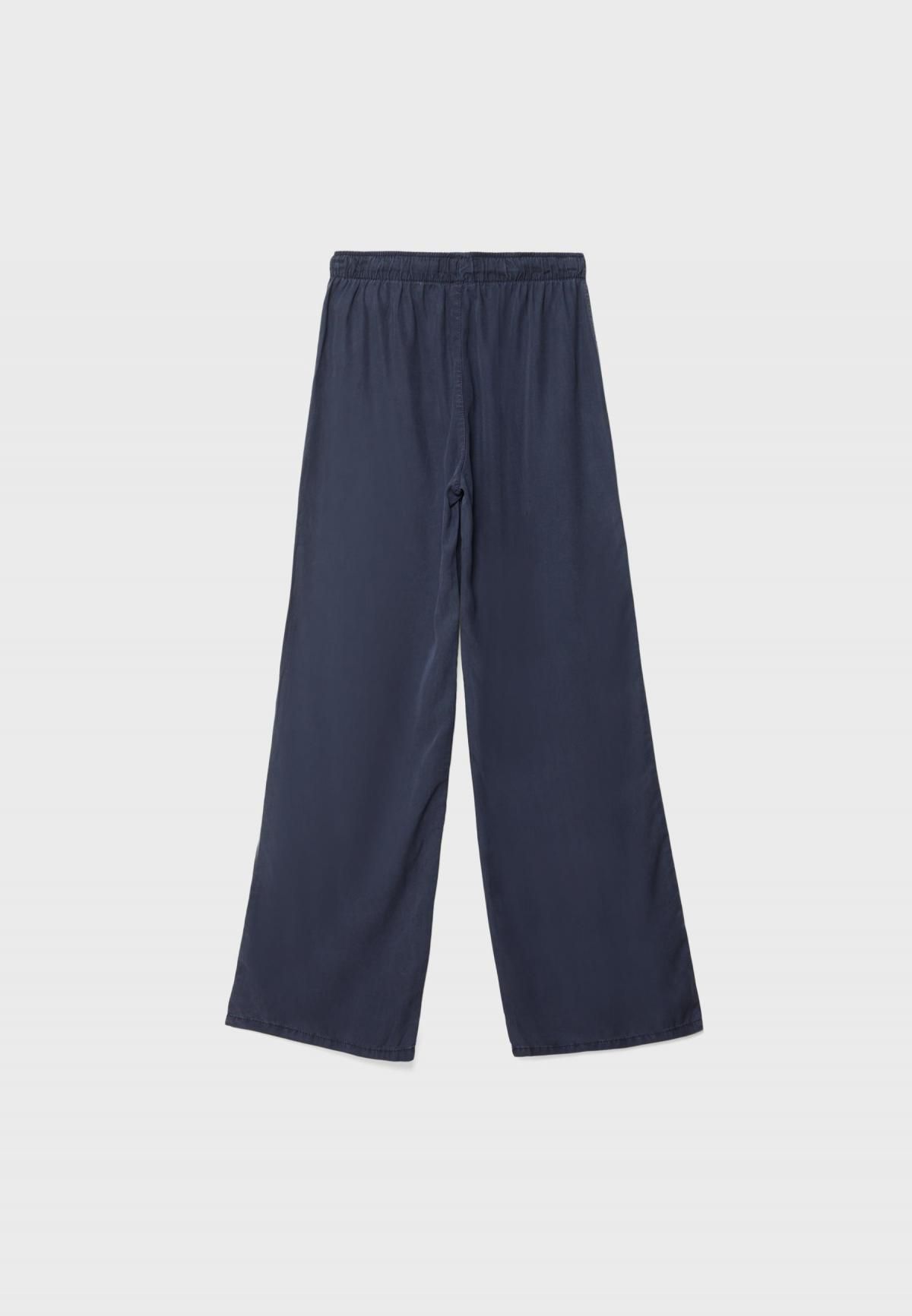 스트라디바리우스 네이비 루즈핏 라이오셀 와이드 팬츠 1235/320 DARK BLUE - 상세 이미지 2