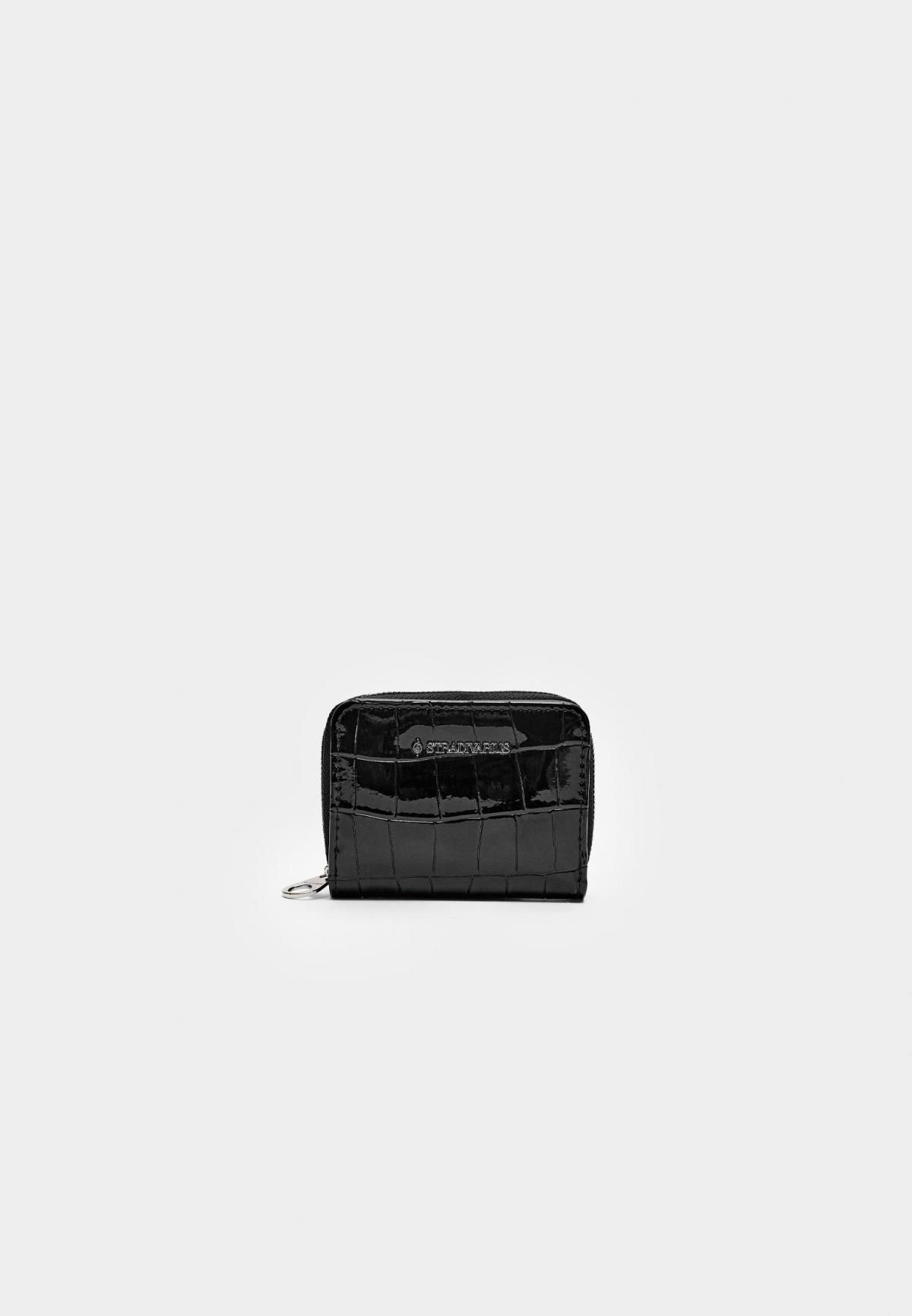 스트라디바리우스 크로커다일패턴 미니멀 사각 반지갑 0594/701 BLACK - 상품 이미지