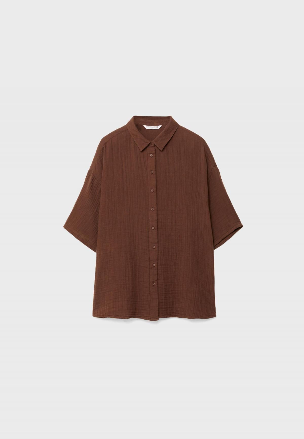 스트라디바리우스 라이트 브라운 텍스처 코튼 반팔 셔츠 7131/582 BROWN - 메인 이미지