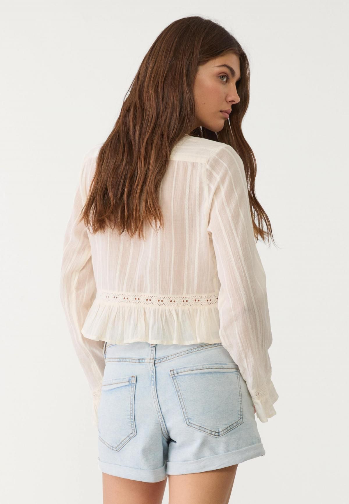 스트라디바리우스 하이웨이스트 데님 슬림 맘핏 반바지 1365/425 LIGHT BLEACH - 상세 이미지 3