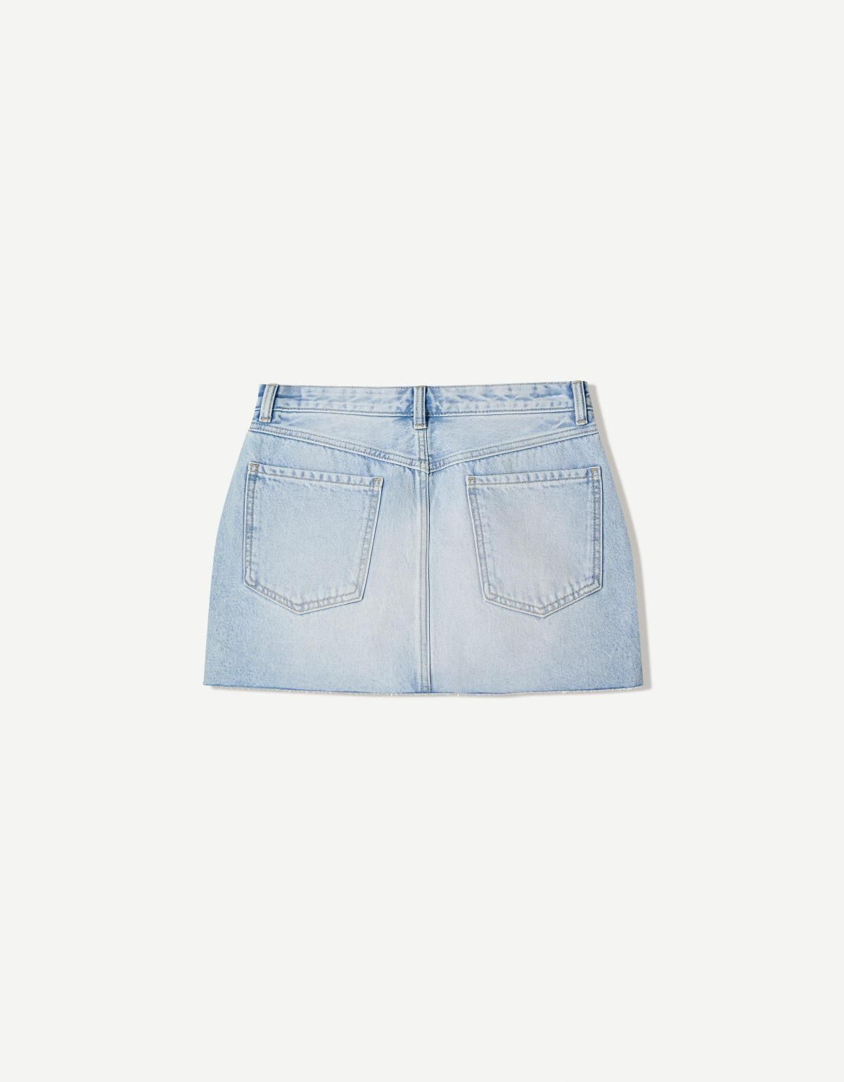 버쉬카 연청 데님 미니 스커트 6052/352 LIGHT BLUE - 상세 이미지 4