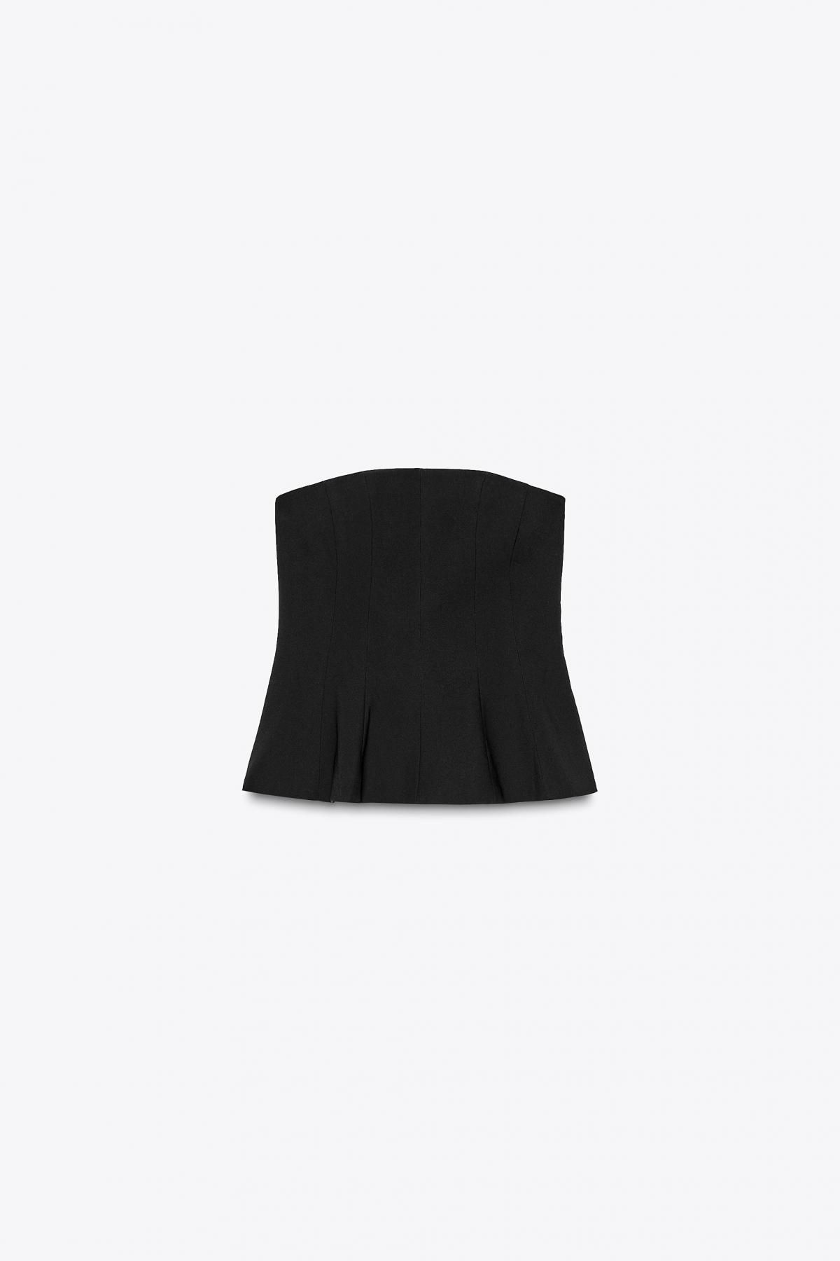 자라 페플럼 오프숄더 스트레치 튜브탑 4772/031 BLACK - 메인 이미지