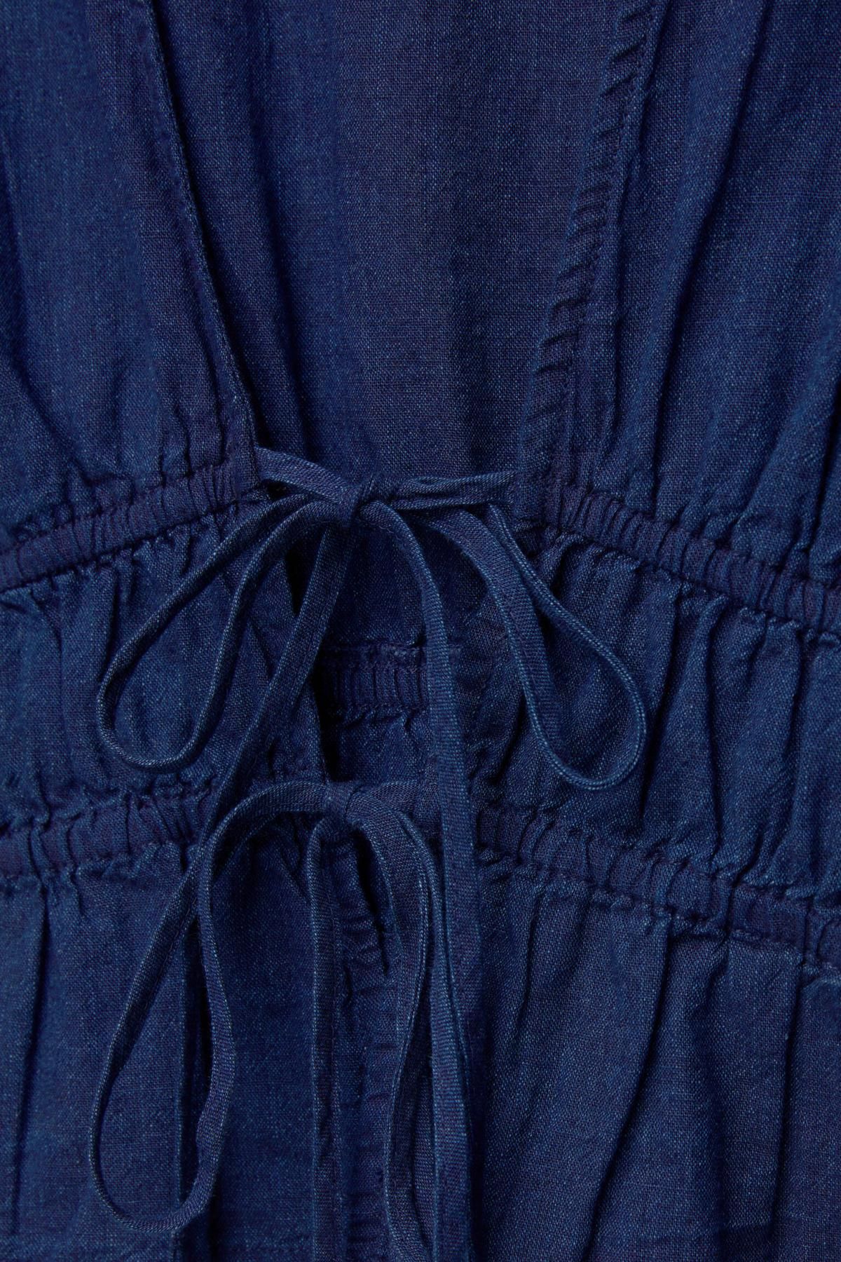 풀앤베어 데님 셔링 타이 민소매 탑 7472/354 DARK BLUE - 상세 이미지 4