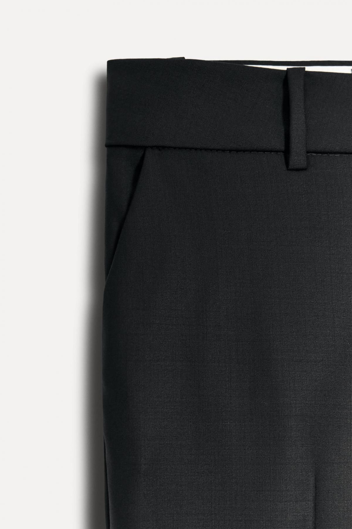 자라 클래식 울블렌드 테크니컬 슬랙스 팬츠 6929/429 BLACK - 상세 이미지 4