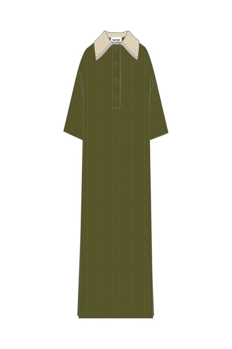 타이니코튼 니트 컬러블록 폴로 민소매 미디 원피스 SS25-766R23 ONE COLOR - 상세 이미지 2