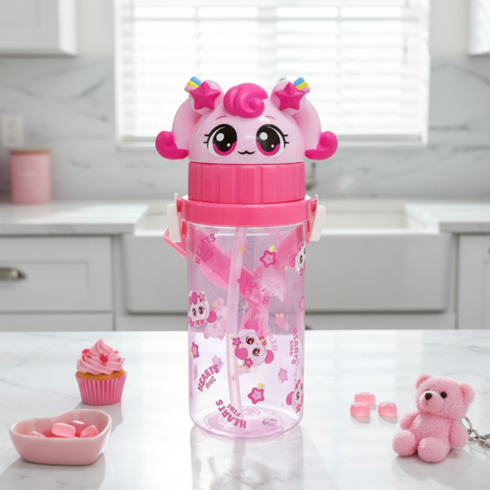 캐치티니핑 물통 입체 빨대 스트랩 물병 티니핑물통