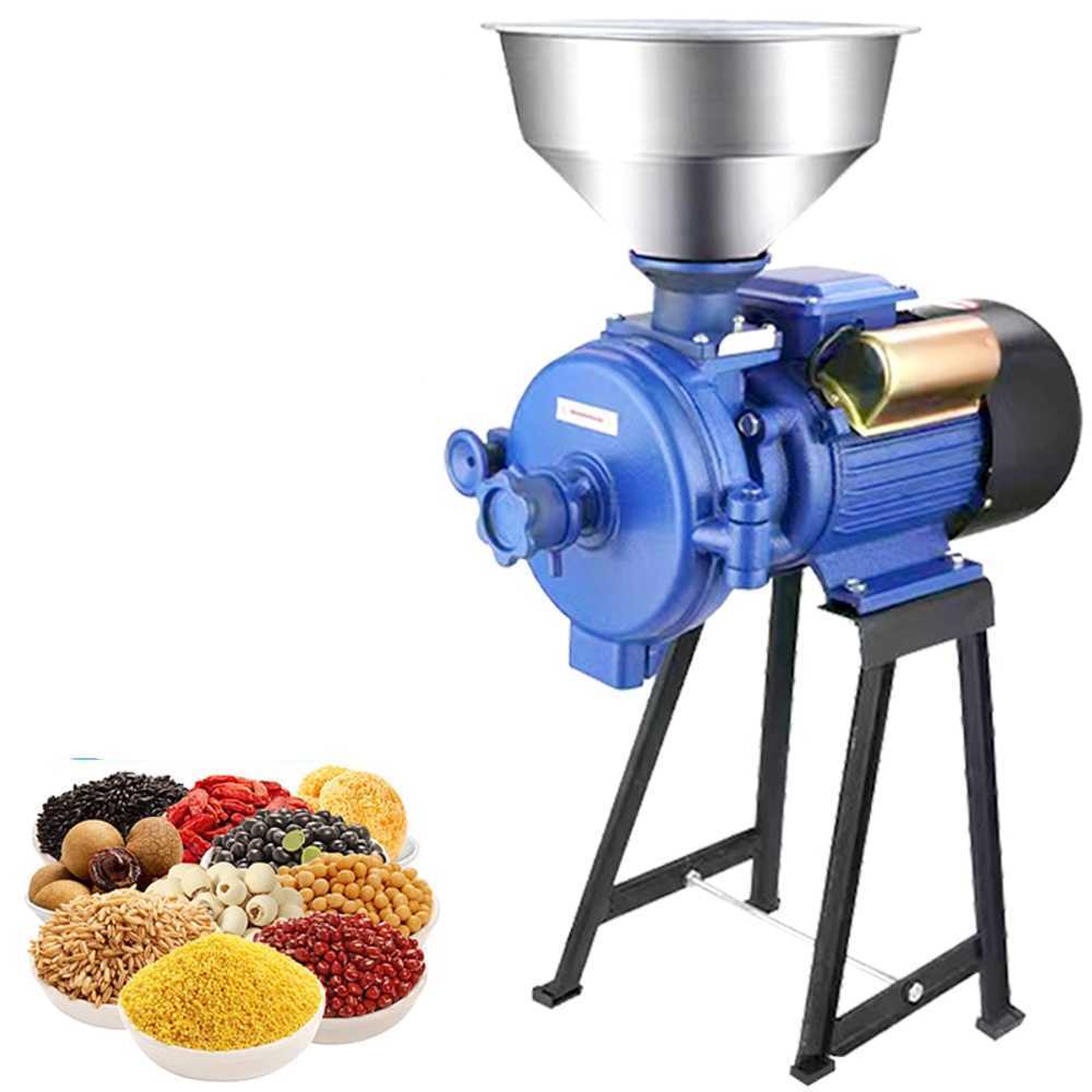 대형 곡물 분쇄기 산업용 고속 맷돌식 전동 분말기 2500W-알루미늄 코어-두께 조절 - 상품 이미지