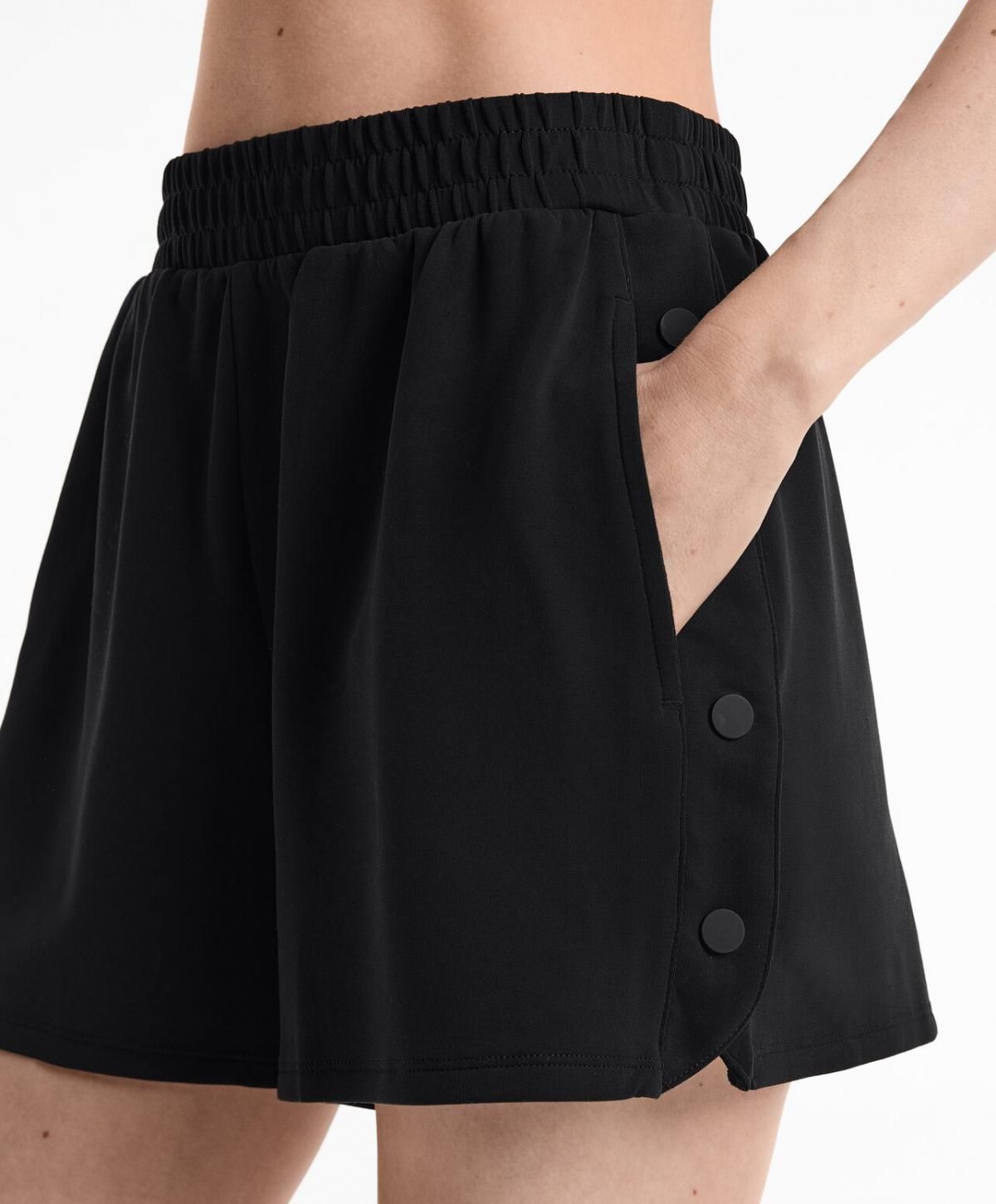 오이쇼 모달소프트터치 웨이스트 스트레치 버튼 반바지 4931/791 BLACK - 상세 이미지 5