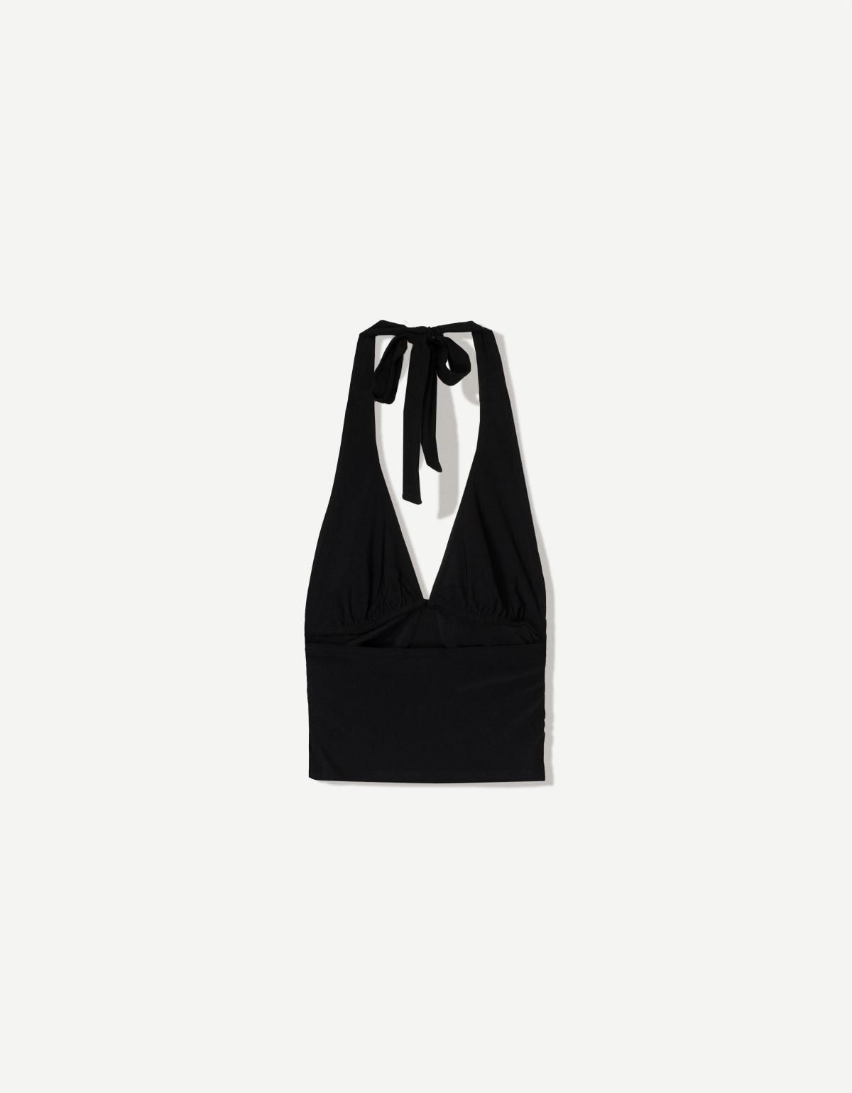 버쉬카 홀터넥 셔링 탑 3665/173 BLACK - 상세 이미지 2