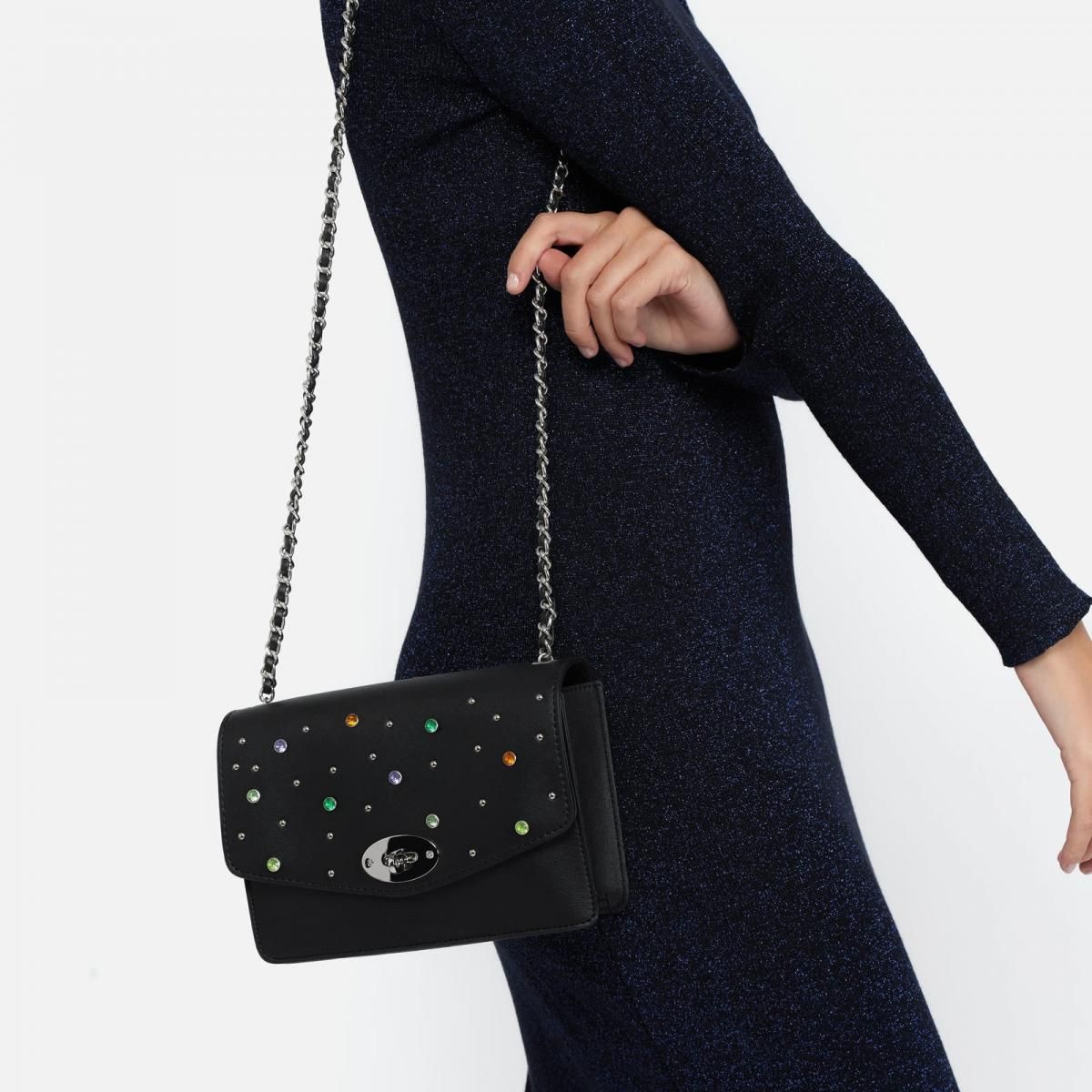 미사코 파티 멀티컬러 스터드 체인 크로스백 GICI-4600019002017 BLACK - 상품 이미지