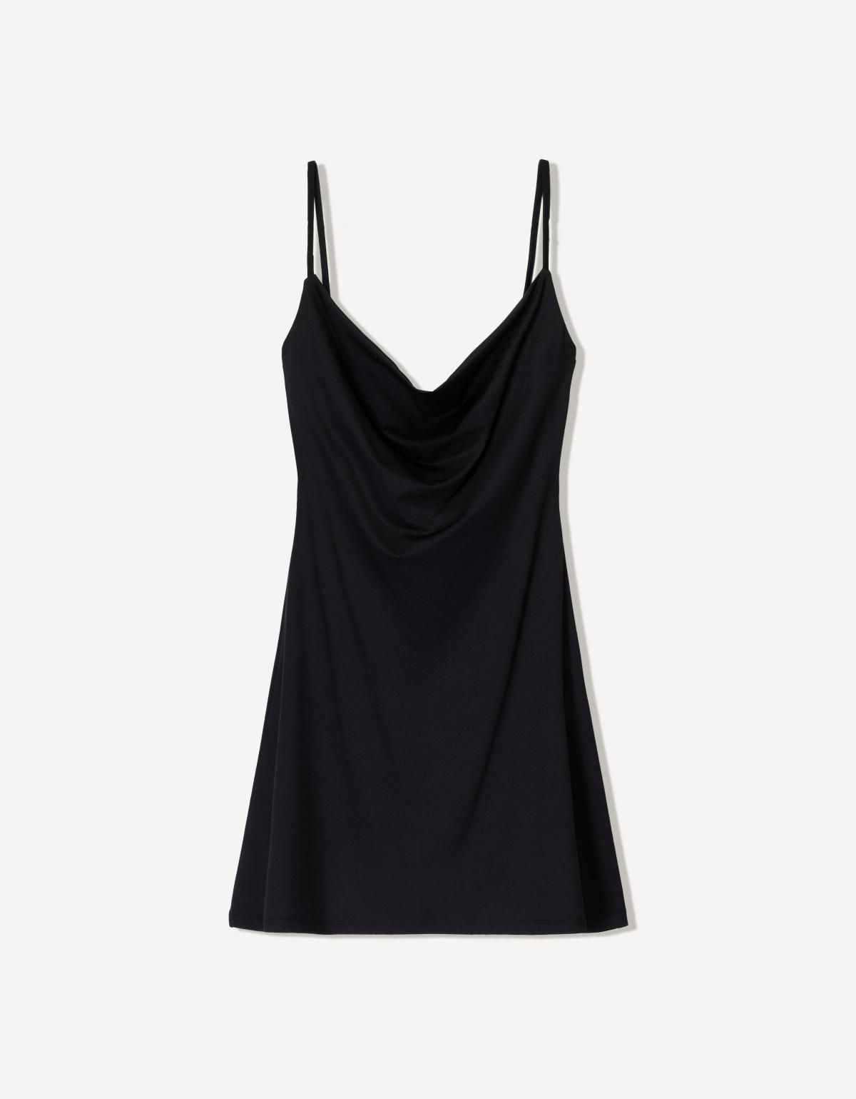 버쉬카 카울 네크라인 미니 원피스 0544/360 BLACK - 상품 이미지