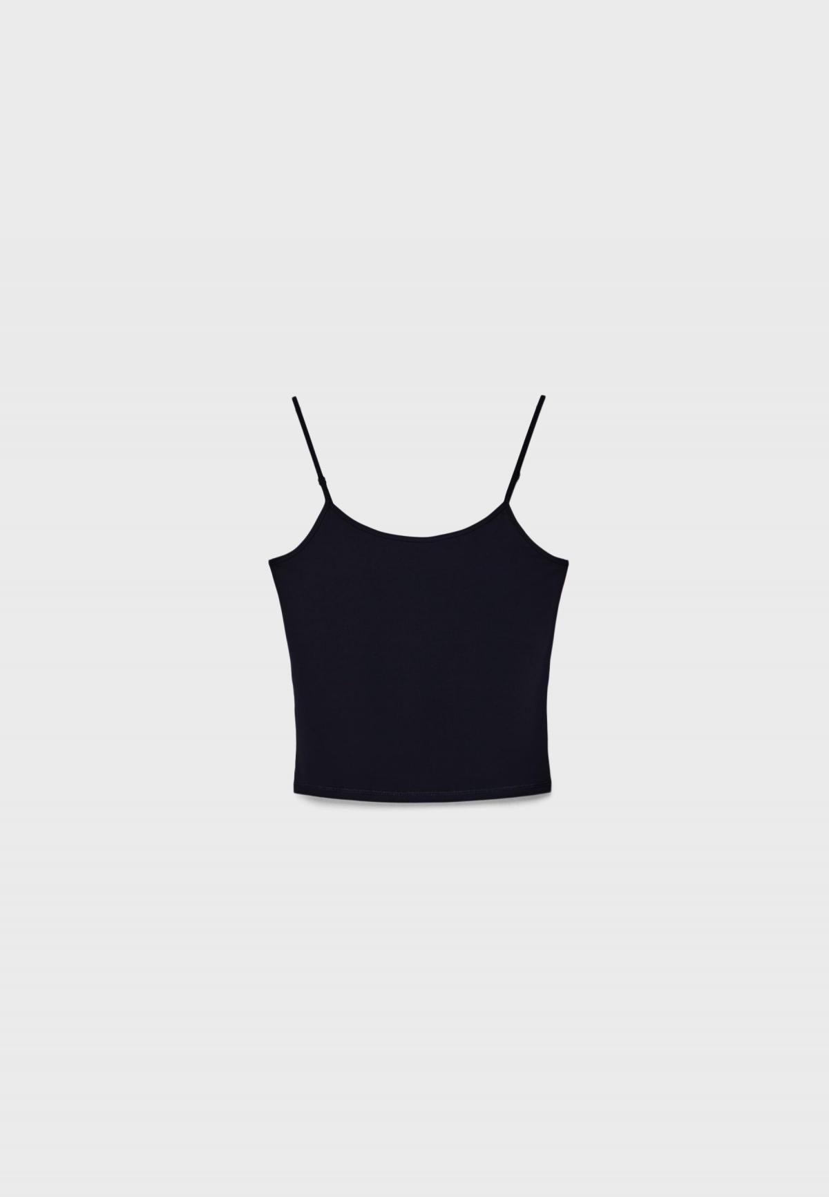 스트라디바리우스 베이직 슬림핏 스트랩 민소매 탑 7680/876 BLACK - 상품 이미지
