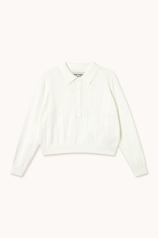 타이니코튼 미니멀 카라 니트 JERSEY FRANK CALADO SS25-772104 BLANCO - 상품 이미지