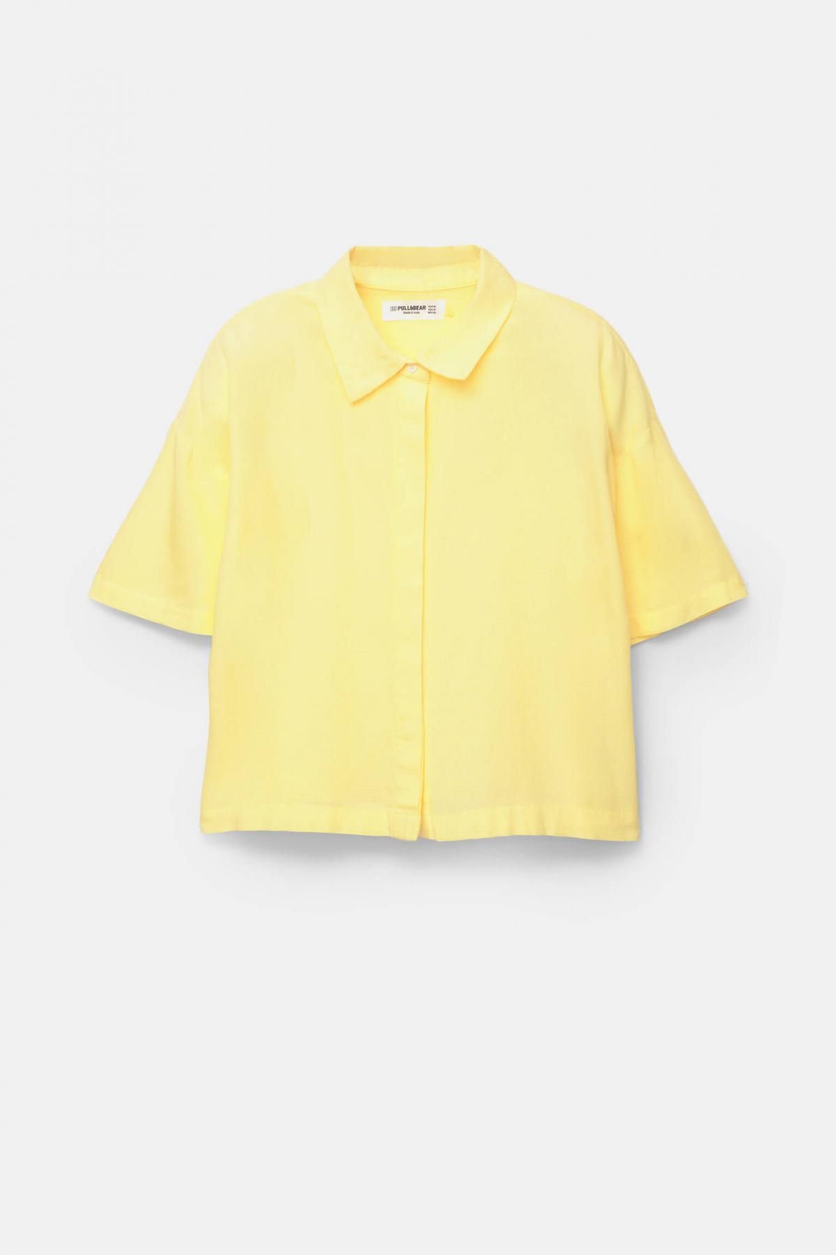 풀앤베어 라이트 옐로우 켄트카라 릴렉스핏 반팔셔츠 7472/336 YELLOW - 메인 이미지