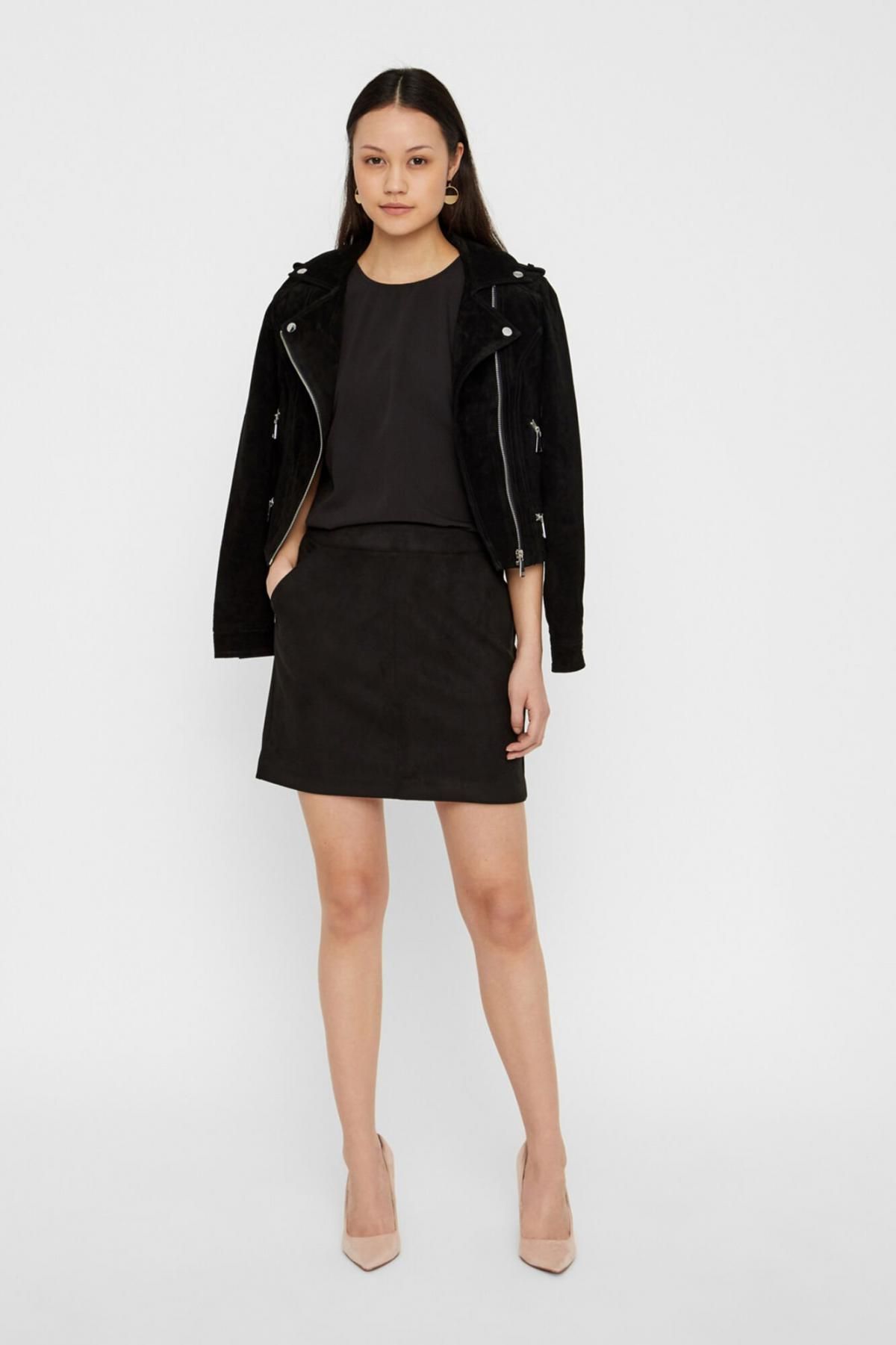 베로모다 스웨이드 미니 스커트 Falda corta antelina 9908757 NEGRO - 상세 이미지 2