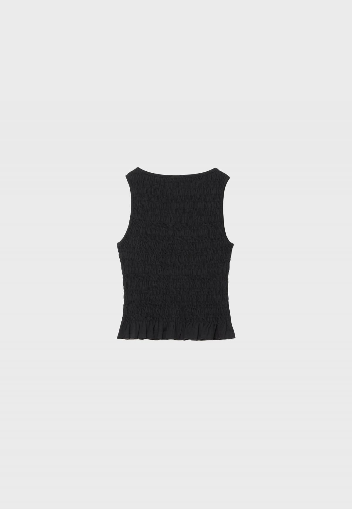 스트라디바리우스 러플 민소매 슬림핏 티셔츠 2687/685 BLACK - 상세 이미지 3
