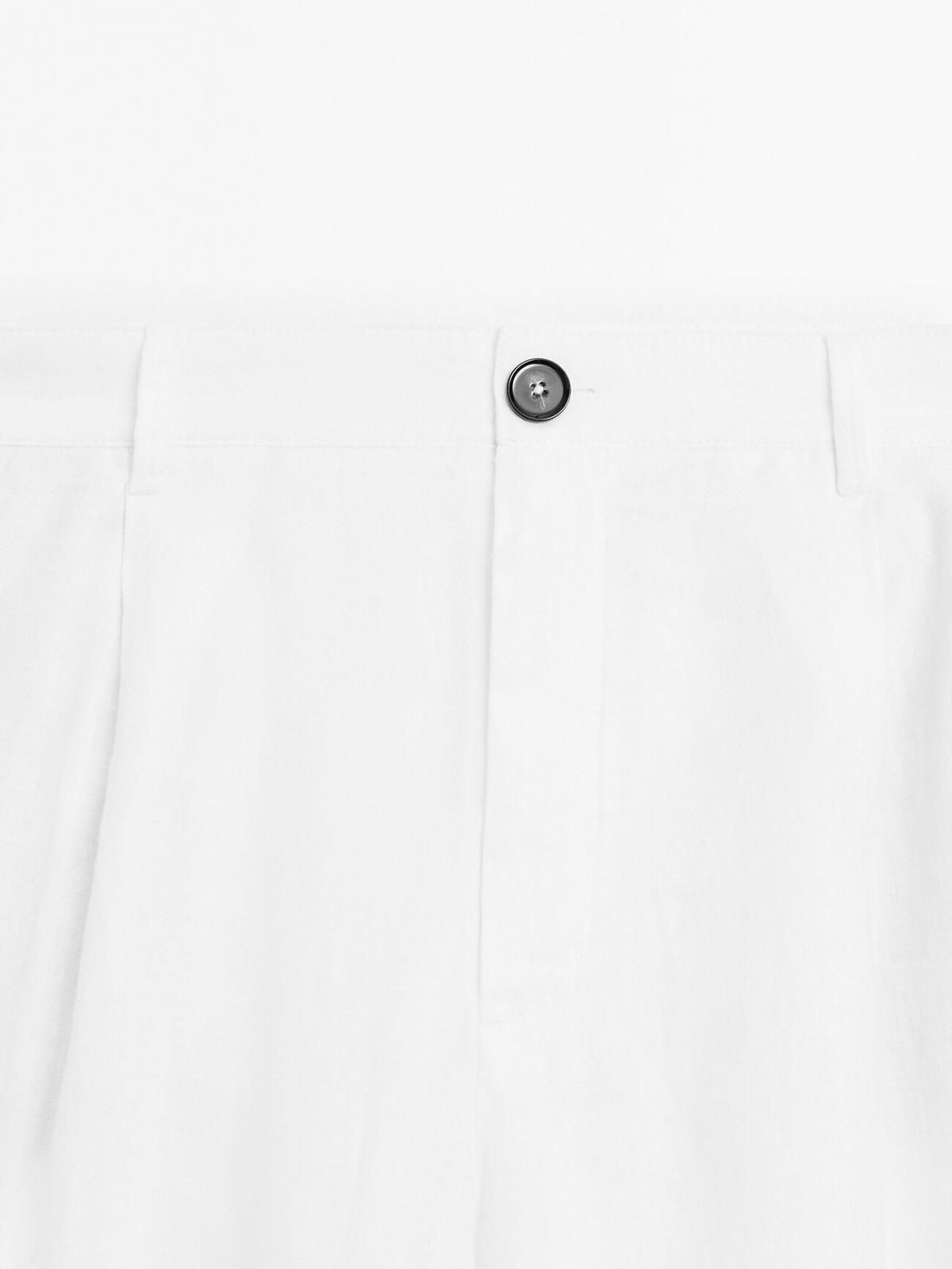 마시모두띠 100 린넨 와이드 미드라이즈 팬츠 5031/831 WHITE 이미지 6