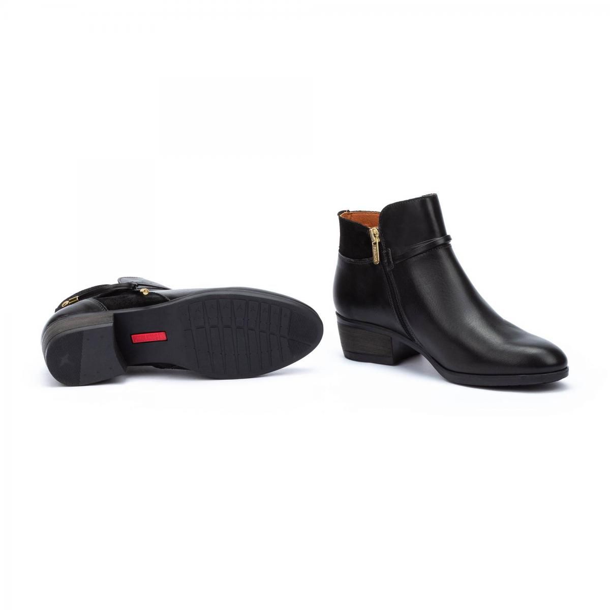 피콜리노스 프리미엄 레더 미들 힐 앵클부츠 DAROCA W1U-8505 BLACK - 상세 이미지 5