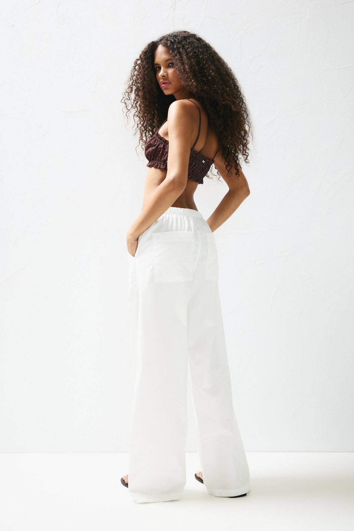 풀앤베어 코튼 와이드 배기 팬츠 7675/315 WHITE - 상세 이미지 4