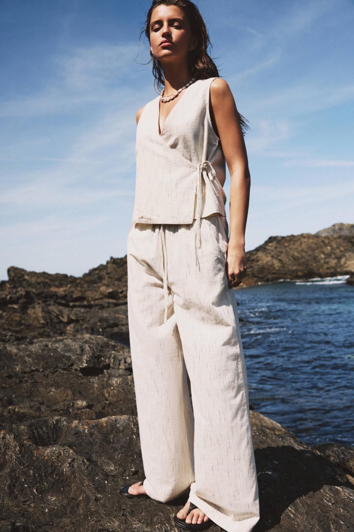 풀앤베어 내추럴 스트라이프 조거 팬츠 7675/307 MEDIUM ECRU - 상세 이미지 2