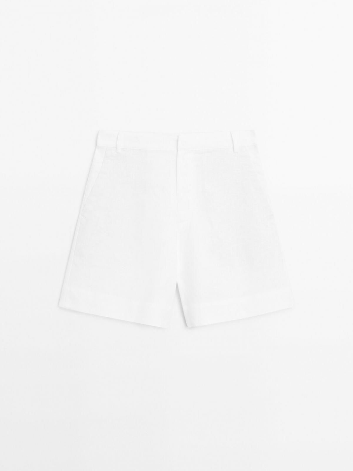 마시모두띠 100 리넨 숏 버뮤다 팬츠 5036/836 WHITE - 상품 이미지
