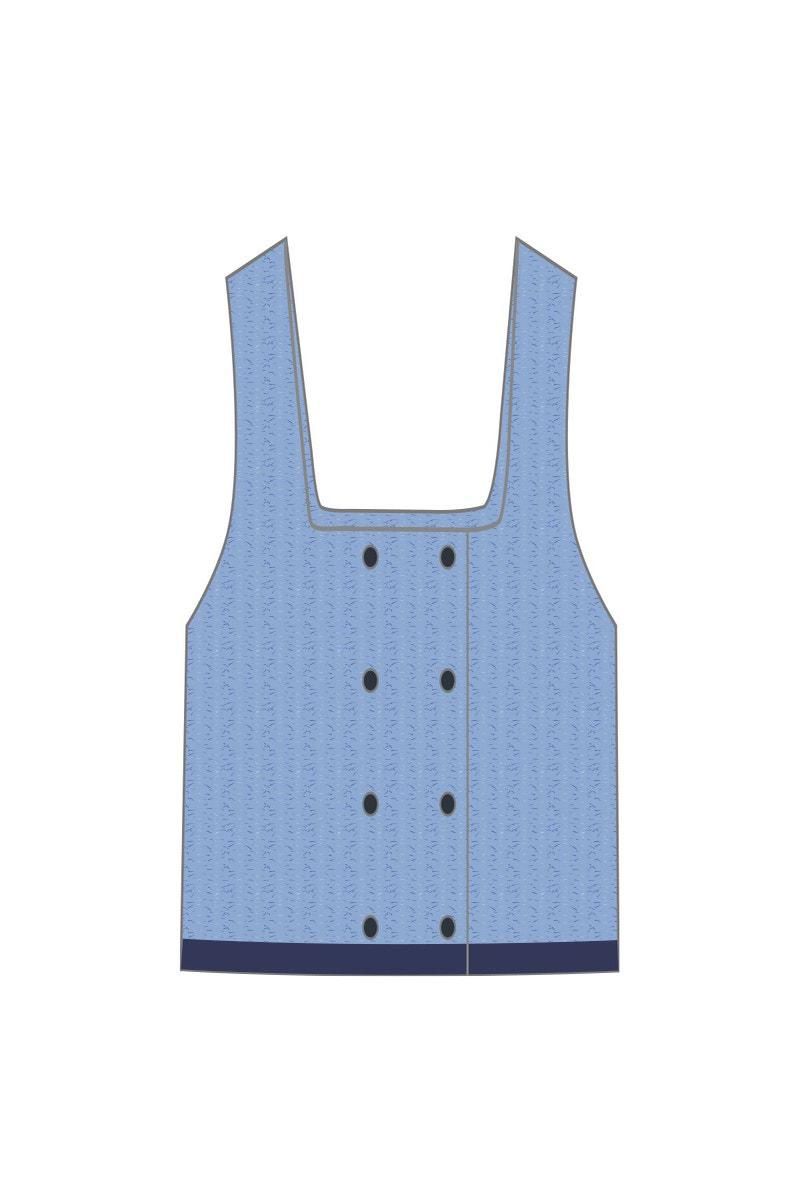 타이니코튼 크롭 버튼 스퀘어넥 니트 베스트 SS25-815R64 ONE COLOR - 상세 이미지 3
