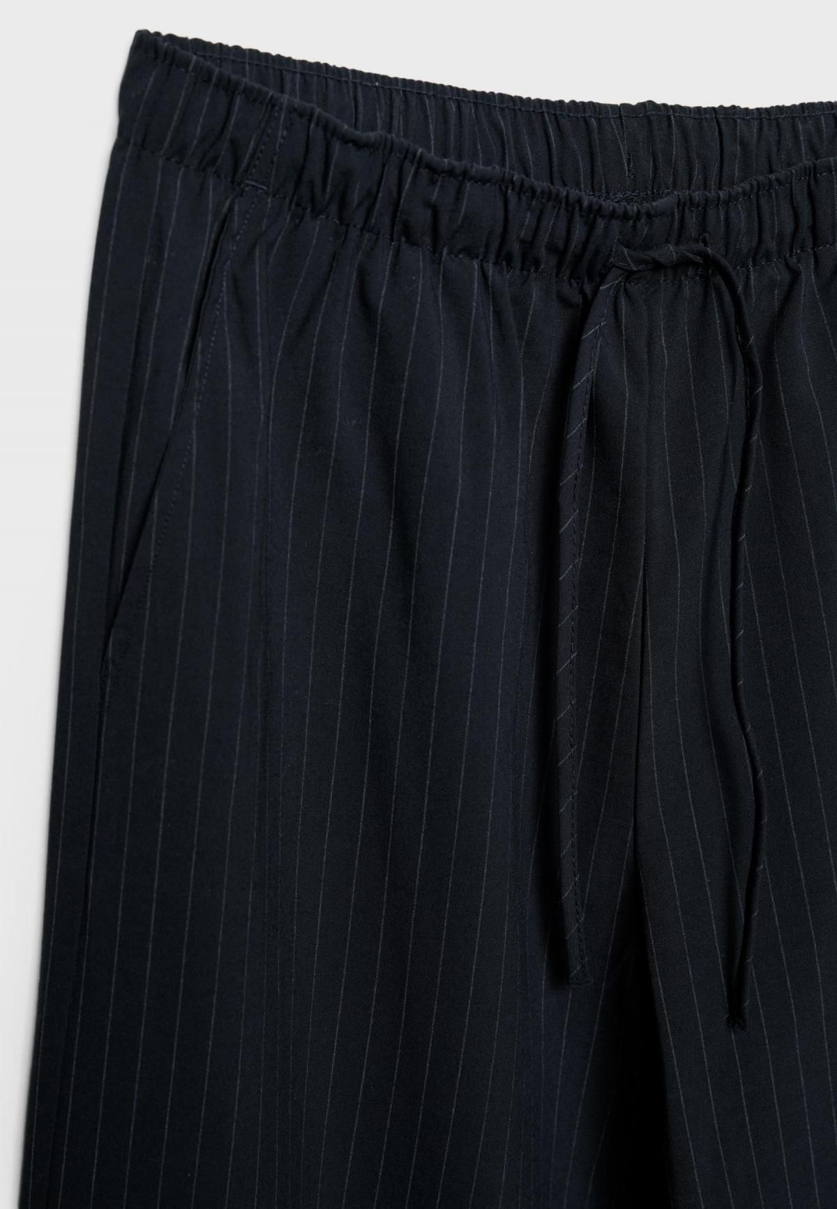 스트라디바리우스 와이드 스트라이프 플루이드 팬츠 1235/580 NAVY BLUE - 상세 이미지 4