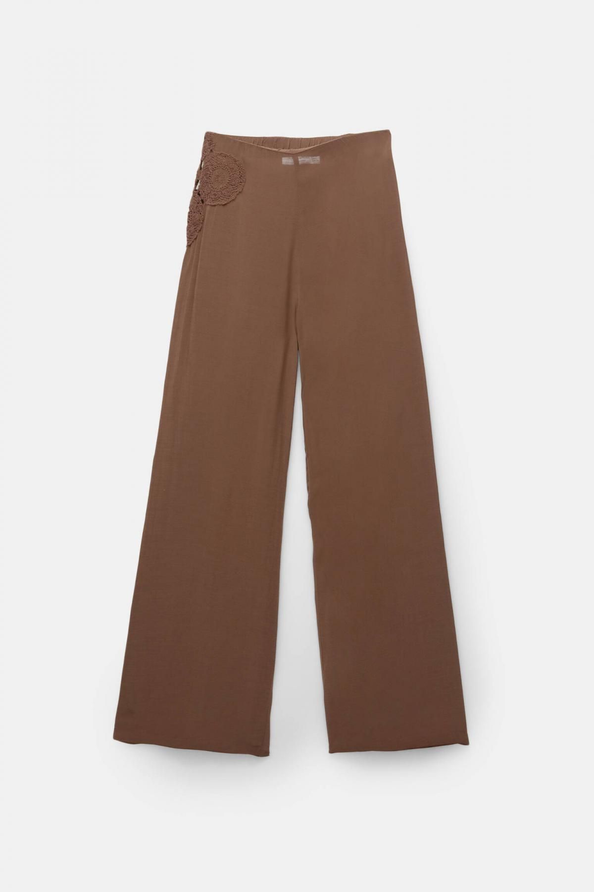 풀앤베어 크로셰 자수 보헤미안 와이드 팬츠 7675/308 BROWN - 상품 이미지