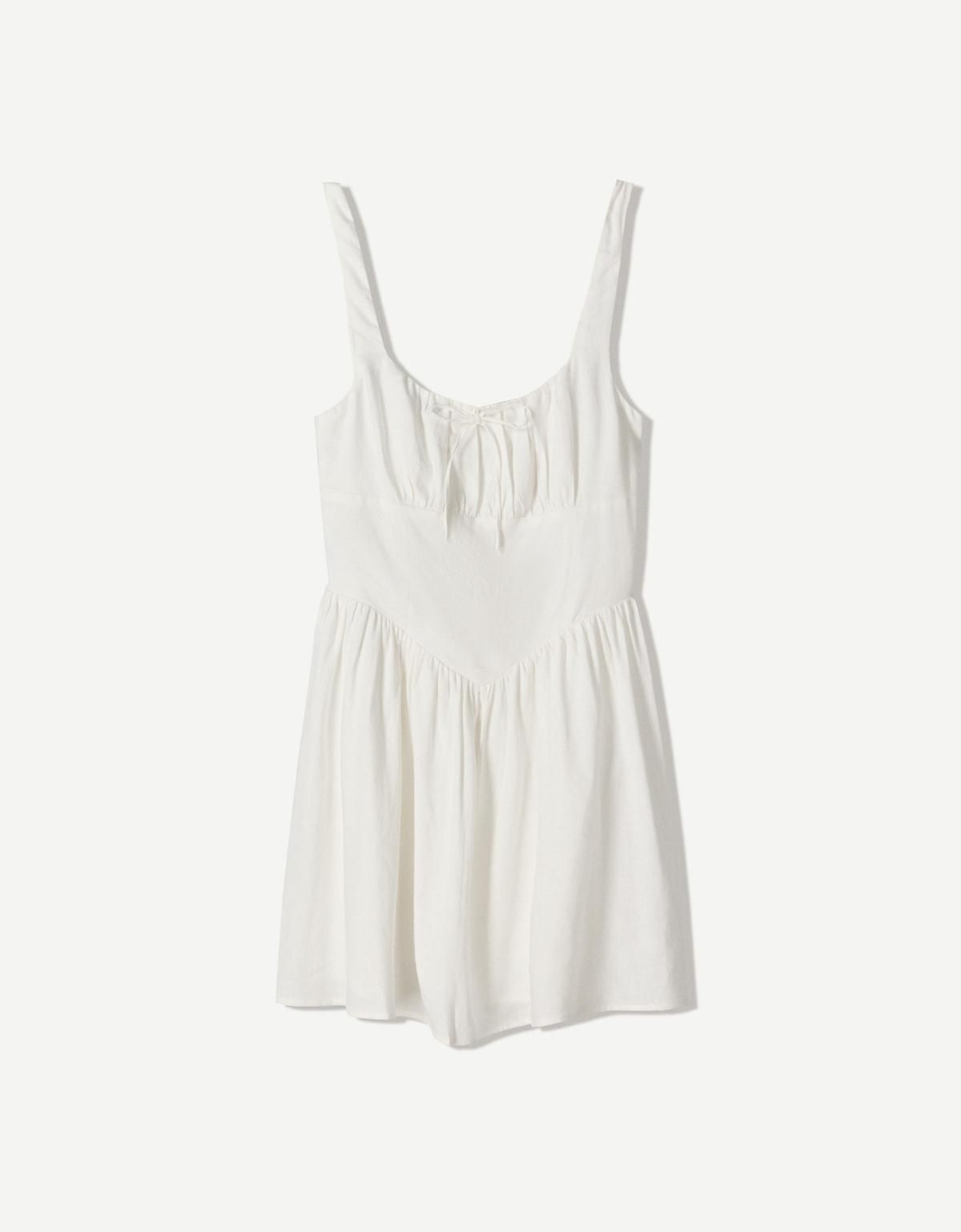 버쉬카 린넨블렌드 플레어 미니 원피스 5848/741 WHITE - 상세 이미지 5