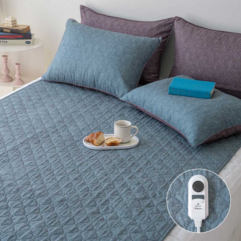 온열 탄소 전기 요 장판 캠핑 S, 105x180cm, 베이직 카본 매트 (블루)