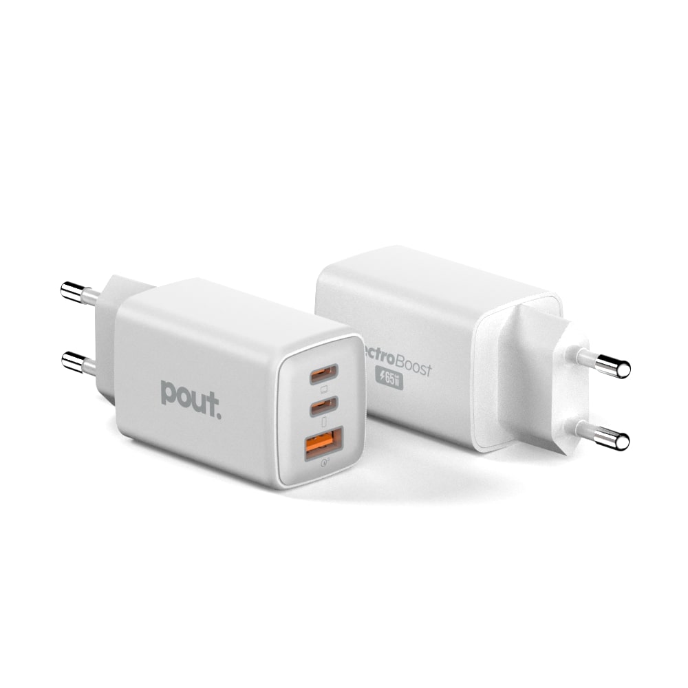 파우트 65W PD 3.0 PPS GaN 초고속 멀티 충전기 어댑터 화이트 - 상세 이미지 3